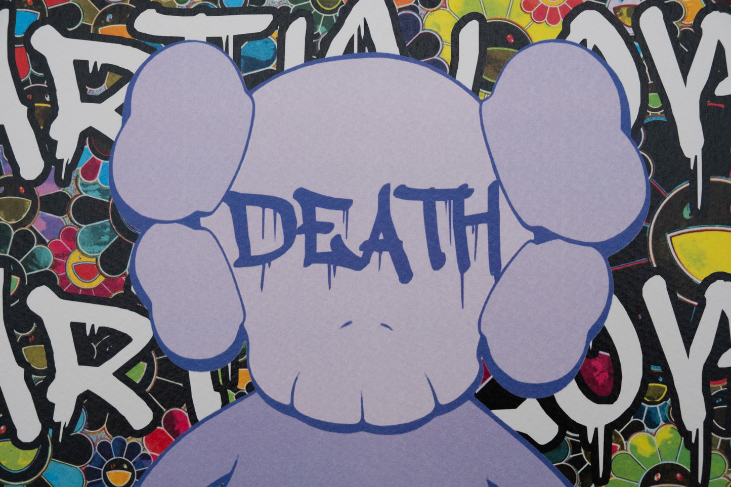 DEATH NYC : Kaws with Nara's skateboard - Sérigraphie originale signée