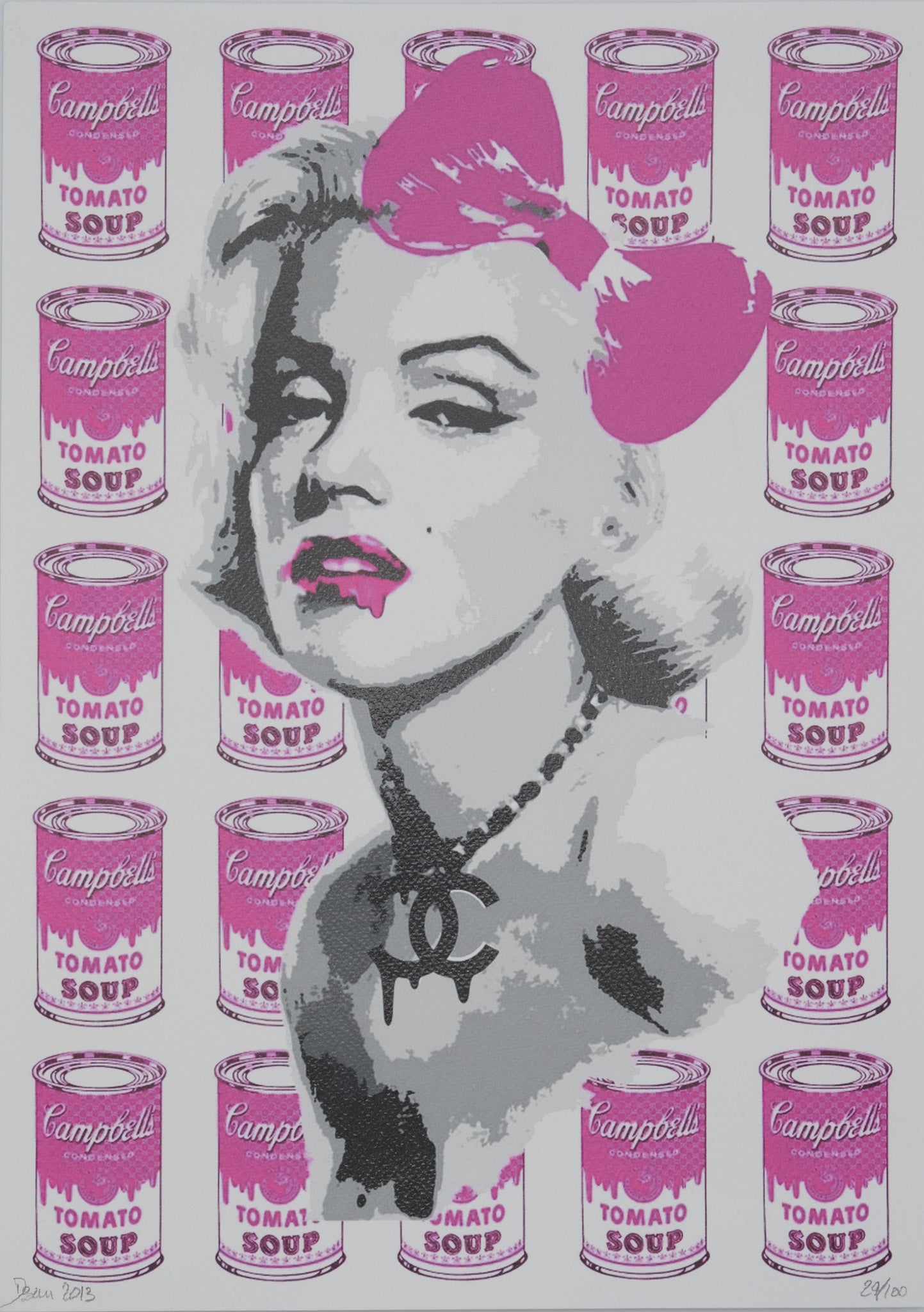 DEATH NYC : Marilyn Monroe x Pink Campbell's Soup - Sérigraphie originale signée