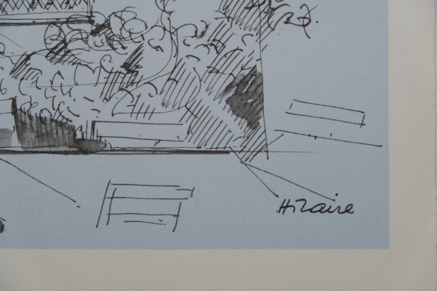 Camille HILAIRE : Façade d'une maison - Lithographie signée