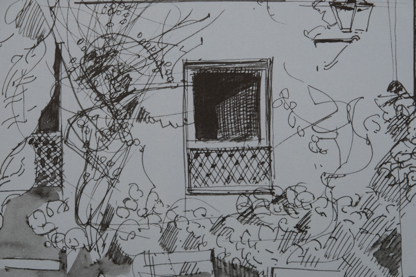 Camille HILAIRE : Façade d'une maison - Lithographie signée
