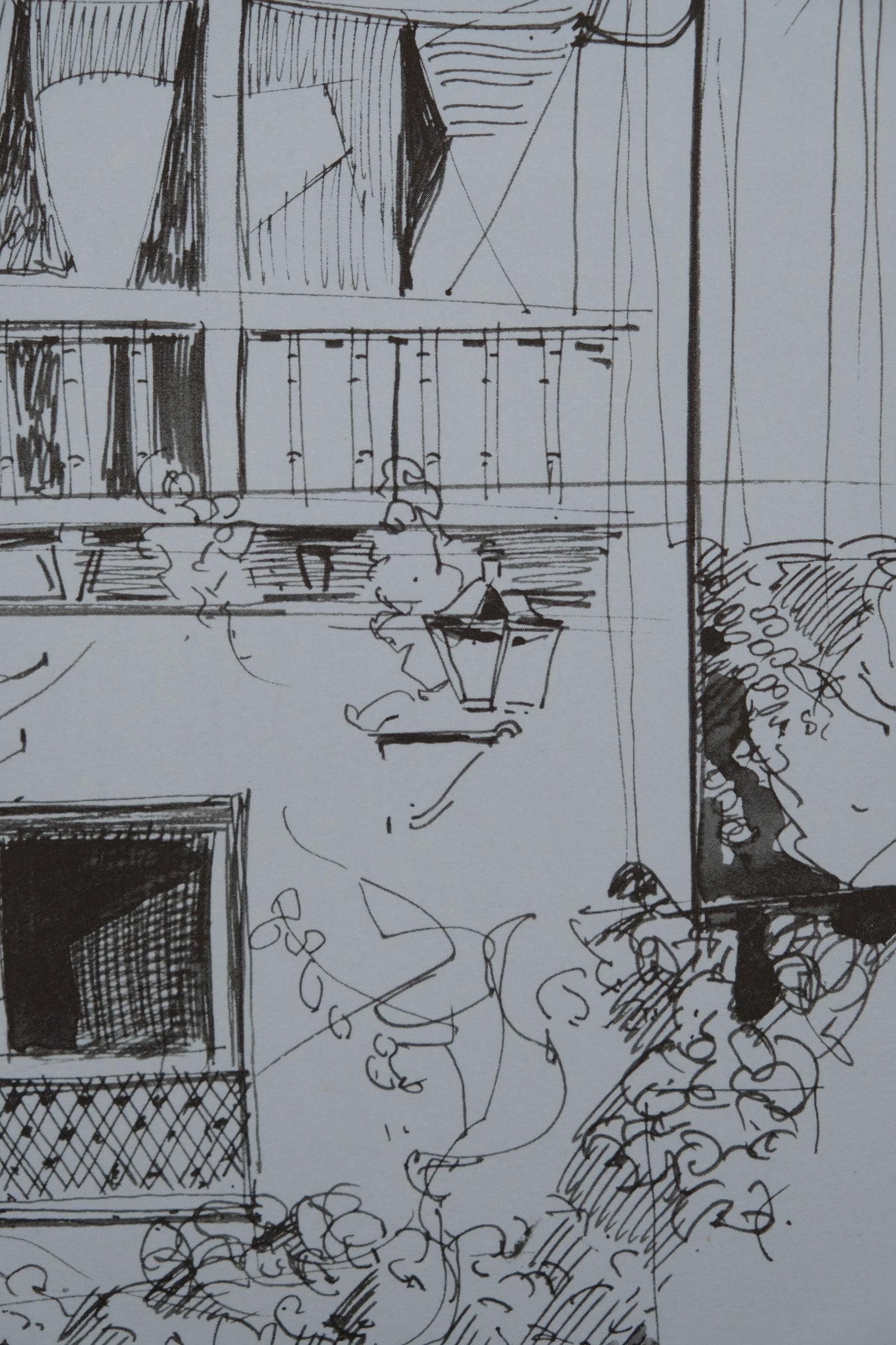 Camille HILAIRE : Façade d'une maison - Lithographie signée