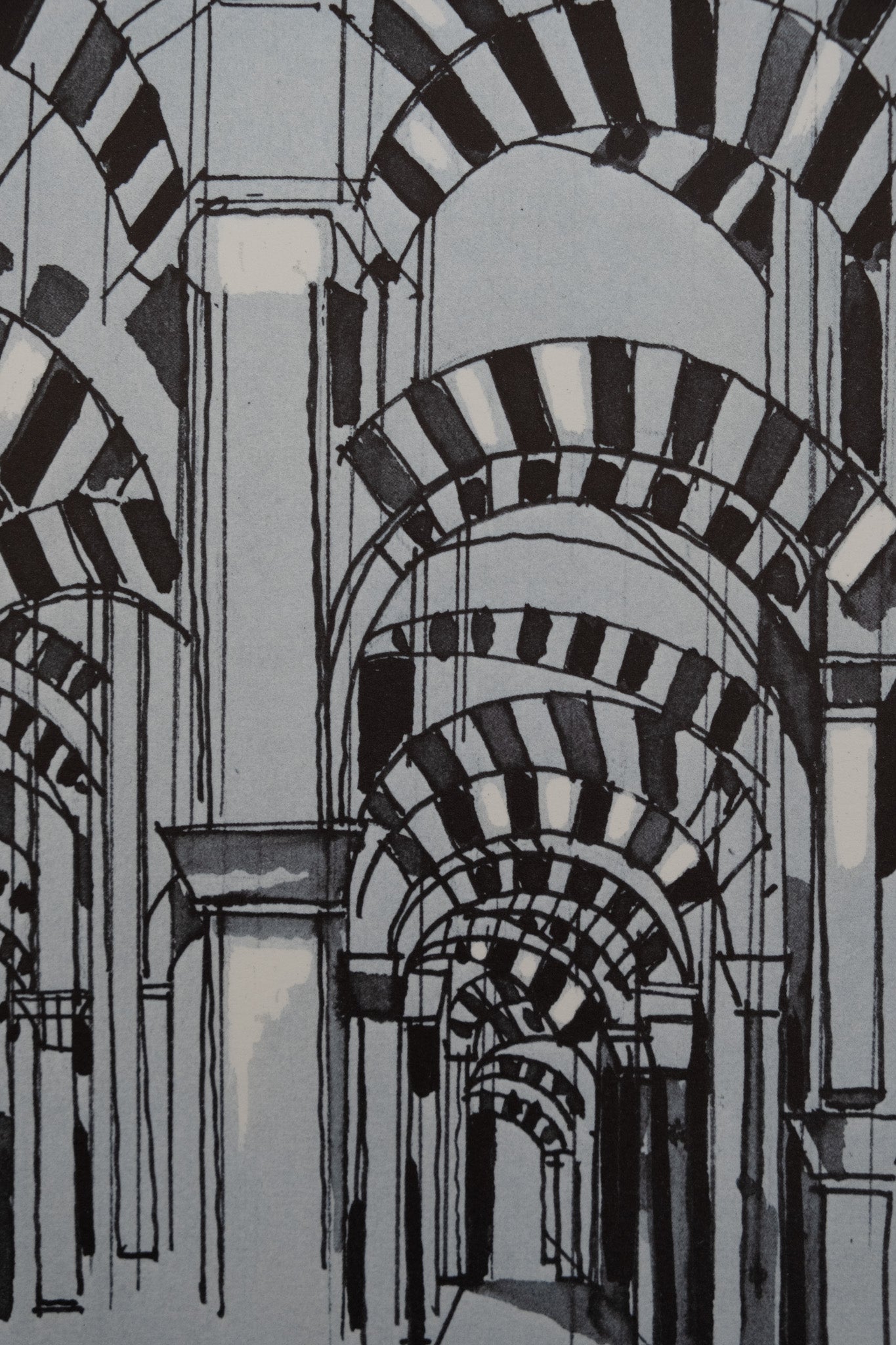 Camille HILAIRE : Mosquée cathédrale de Cordoue - Lithographie signée