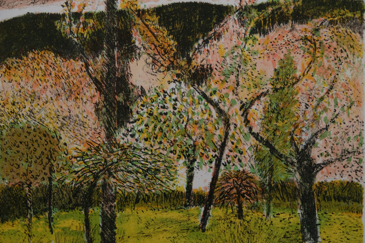 Guy BARDONE : Jardin en fleurs - Lithographie originale signée