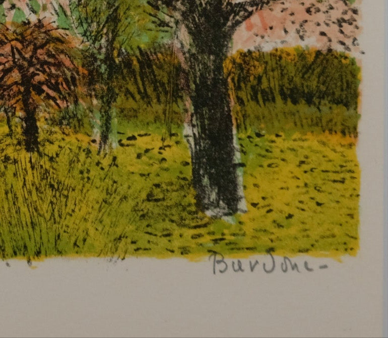 Guy BARDONE : Jardin en fleurs - Lithographie originale signée