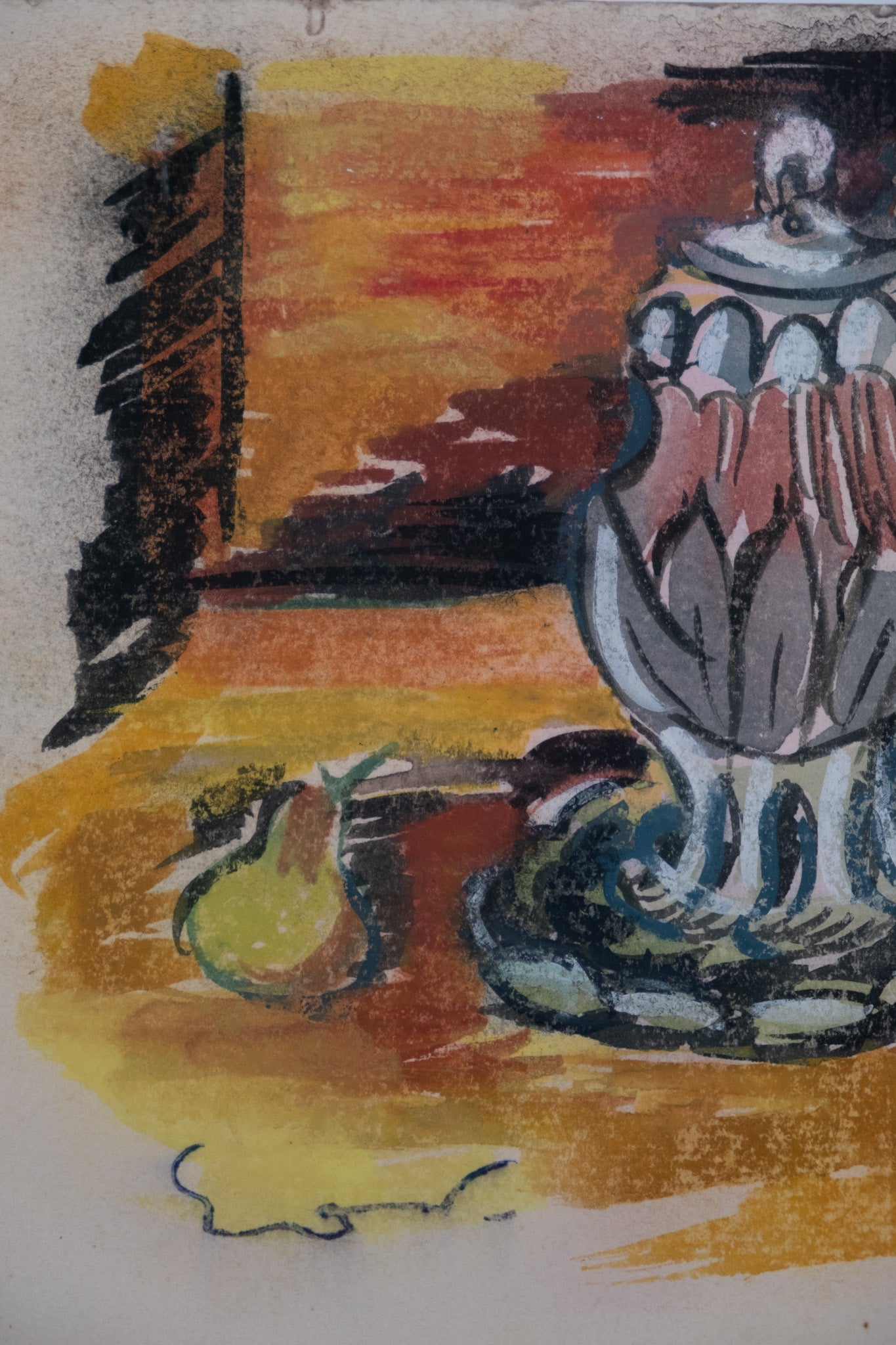 Emile OTHON FRIESZ : Nature morte au confiturier - Gouache signée