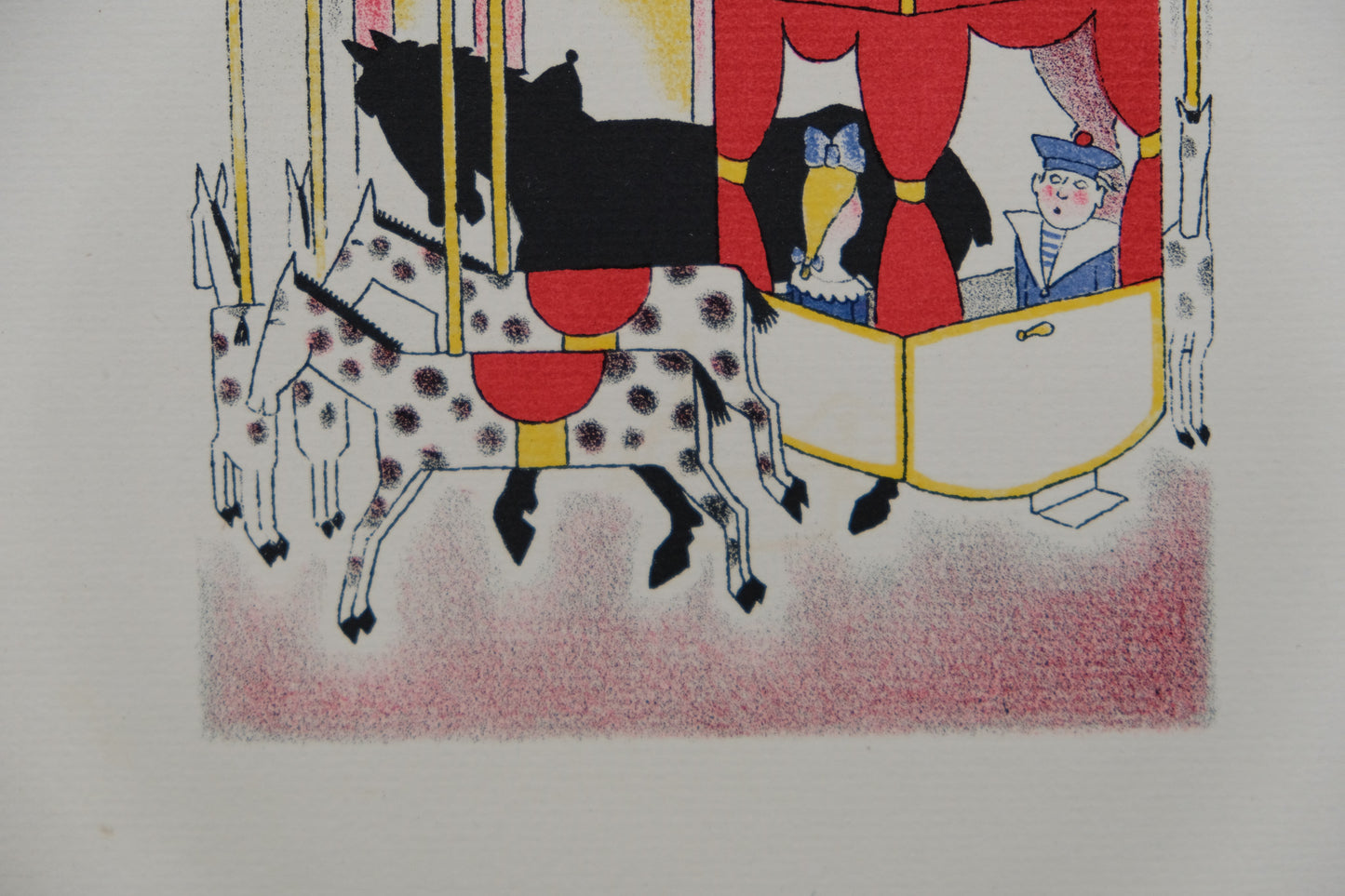 Lucien BOUCHER : Le carrousel - Lithographie originale