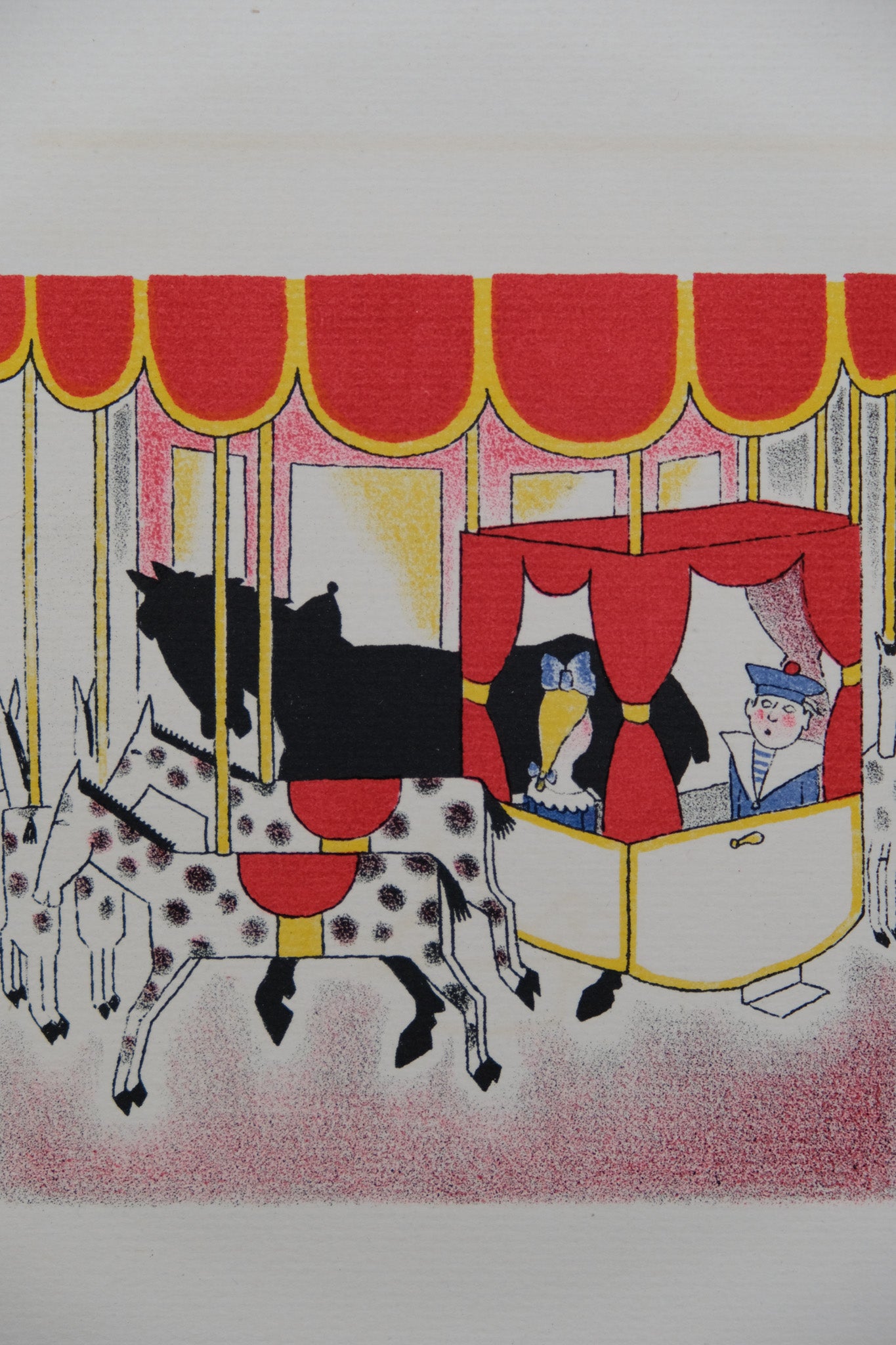 Lucien BOUCHER : Le carrousel - Lithographie originale