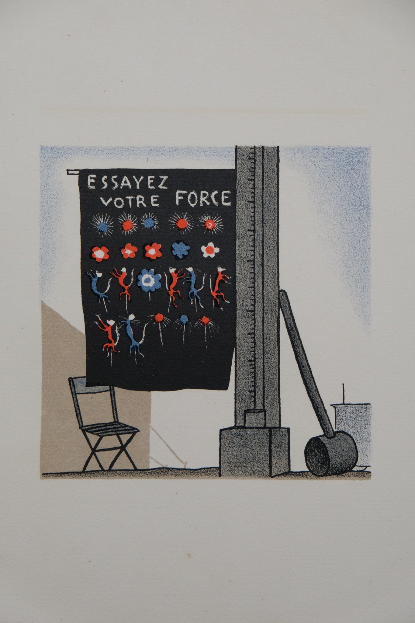 Lucien BOUCHER : La machine à force - Lithographie originale