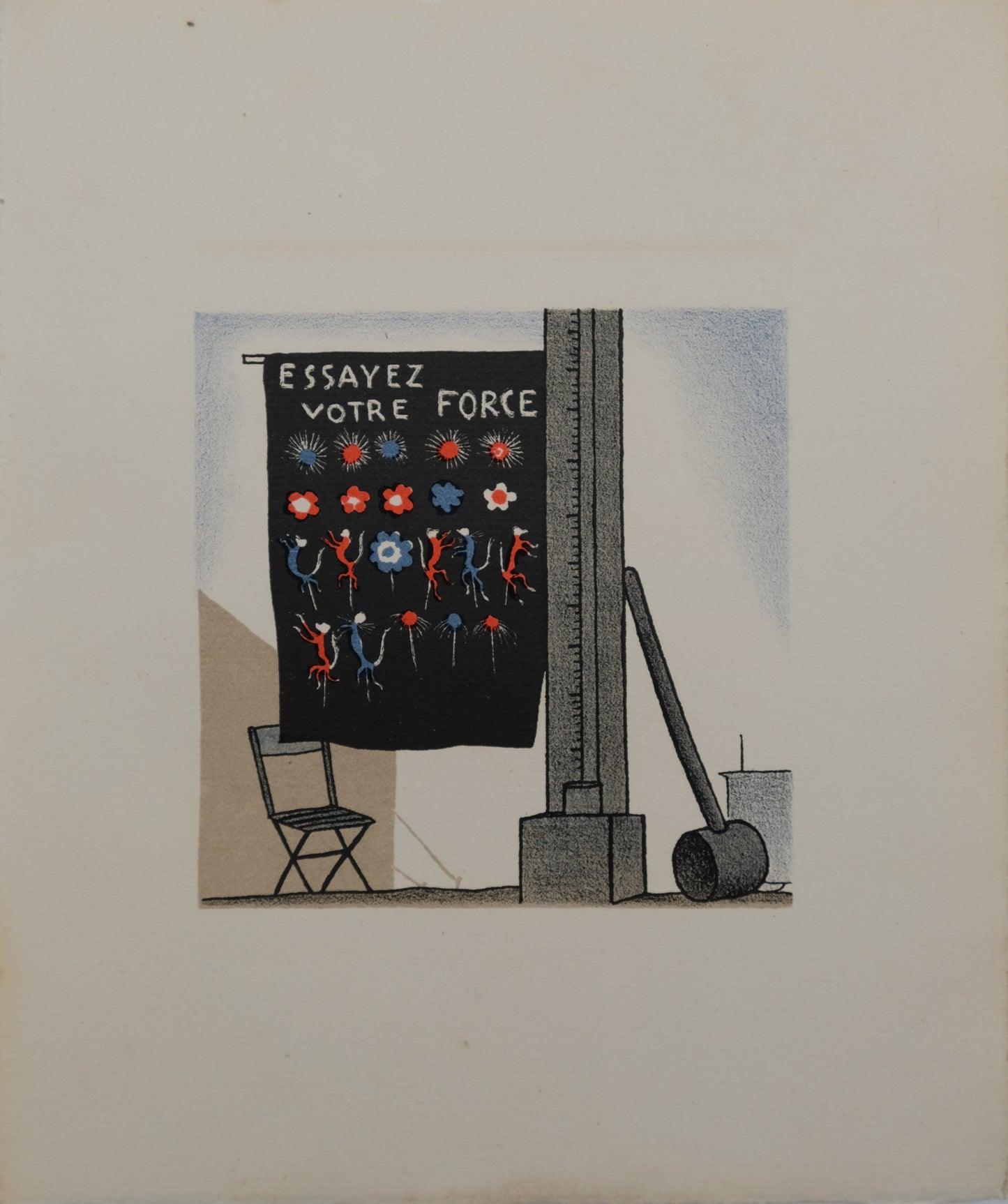 Lucien BOUCHER : La machine à force - Lithographie originale