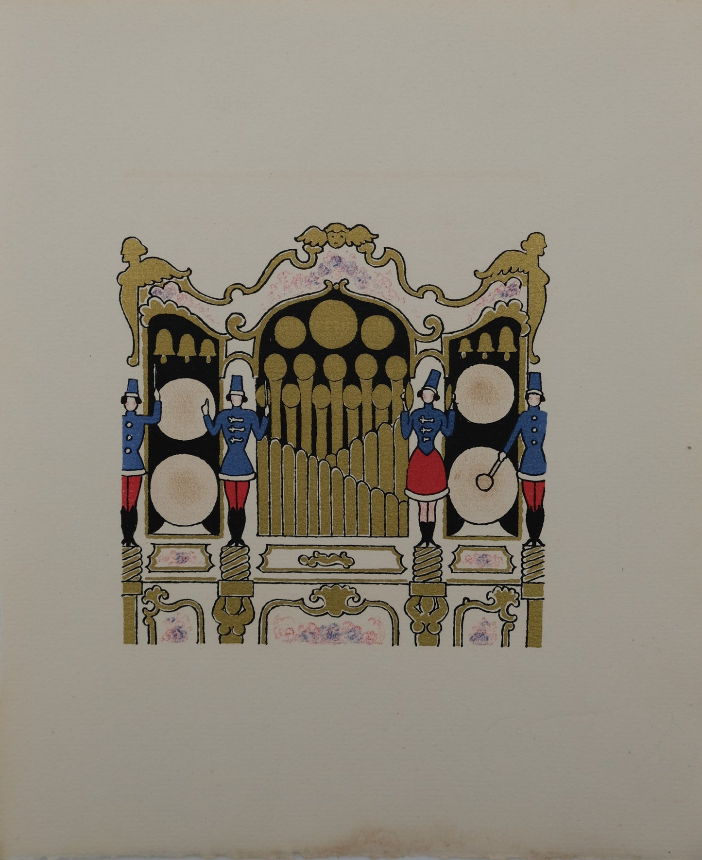 Lucien BOUCHER : L'orgue - Lithographie originale