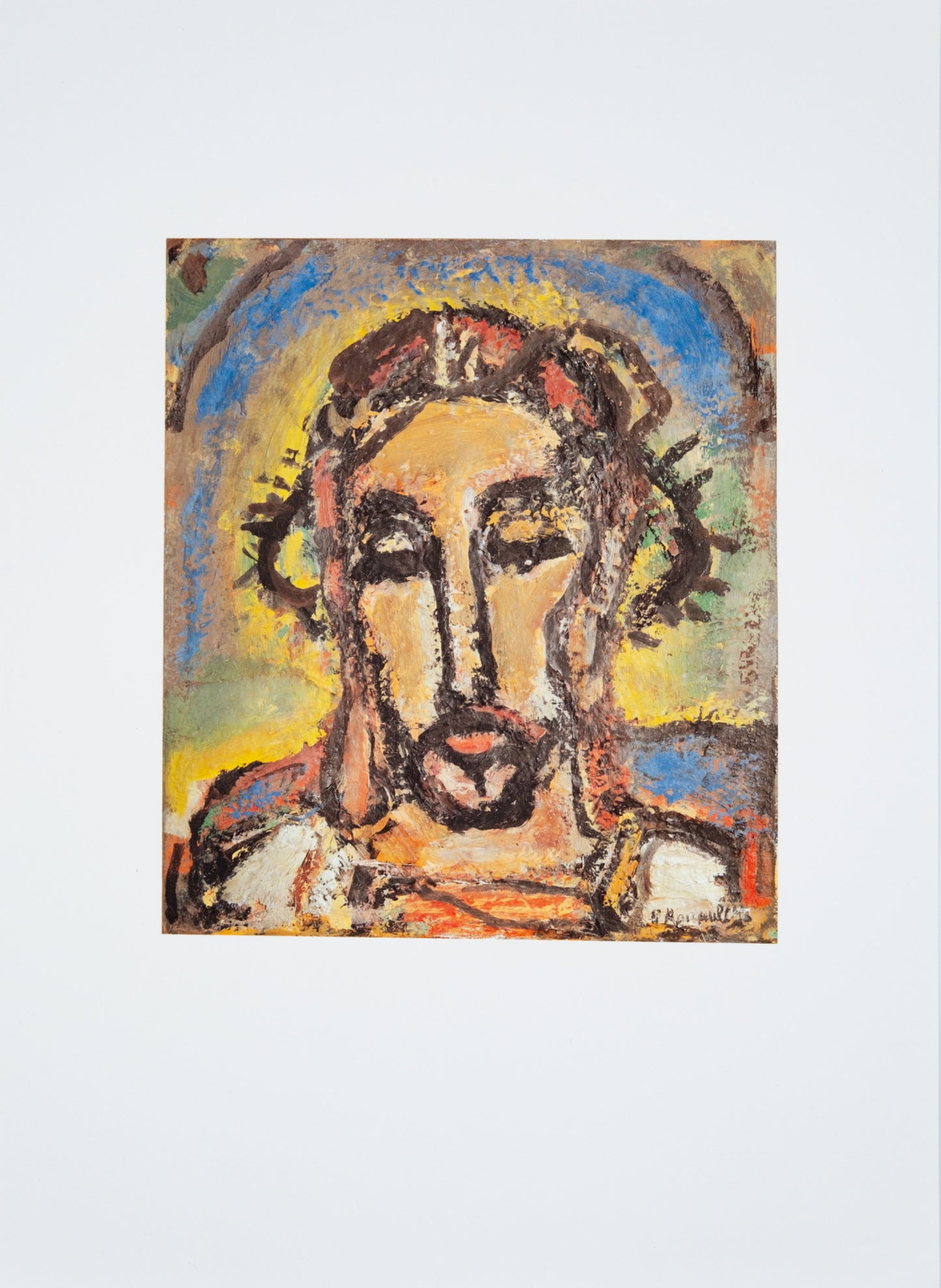 Georges ROUAULT : Le christ couronné - Lithographie