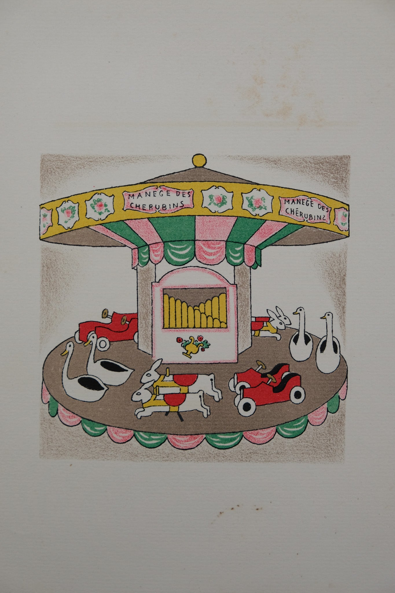 Lucien BOUCHER : Le manège des Chérubins - Lithographie originale