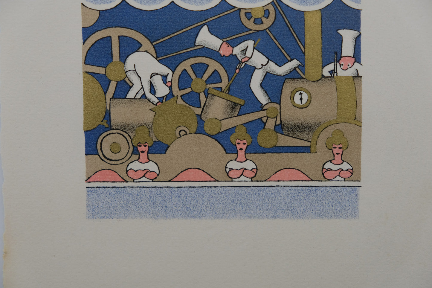 Lucien BOUCHER : Le train à vapeur - Lithographie originale