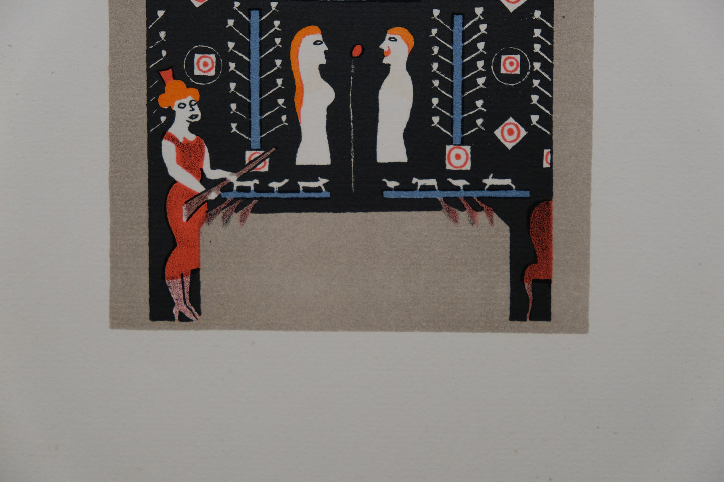 Lucien BOUCHER : Le stand de tir - Lithographie originale