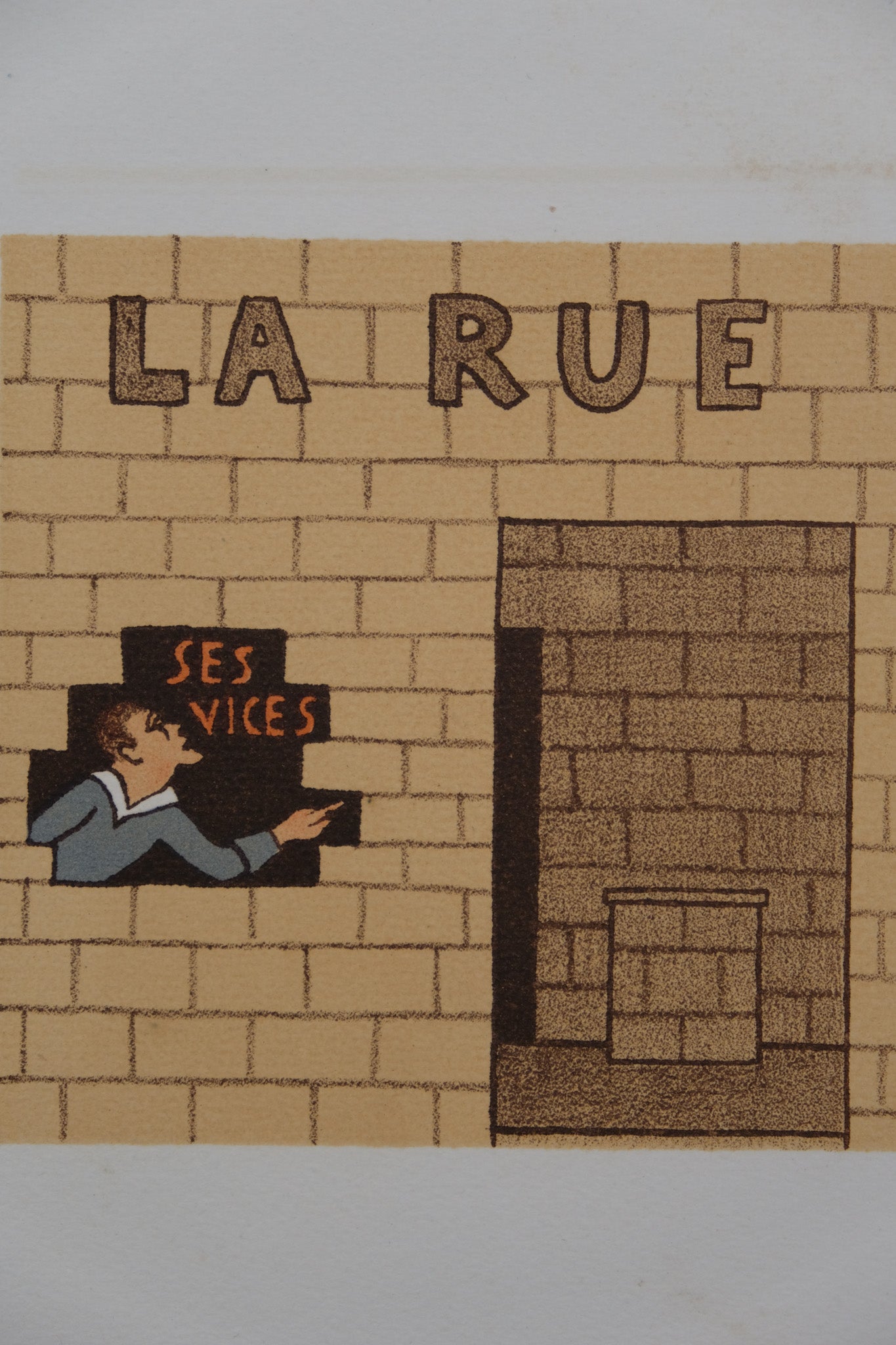 Lucien BOUCHER : La rue - Lithographie originale