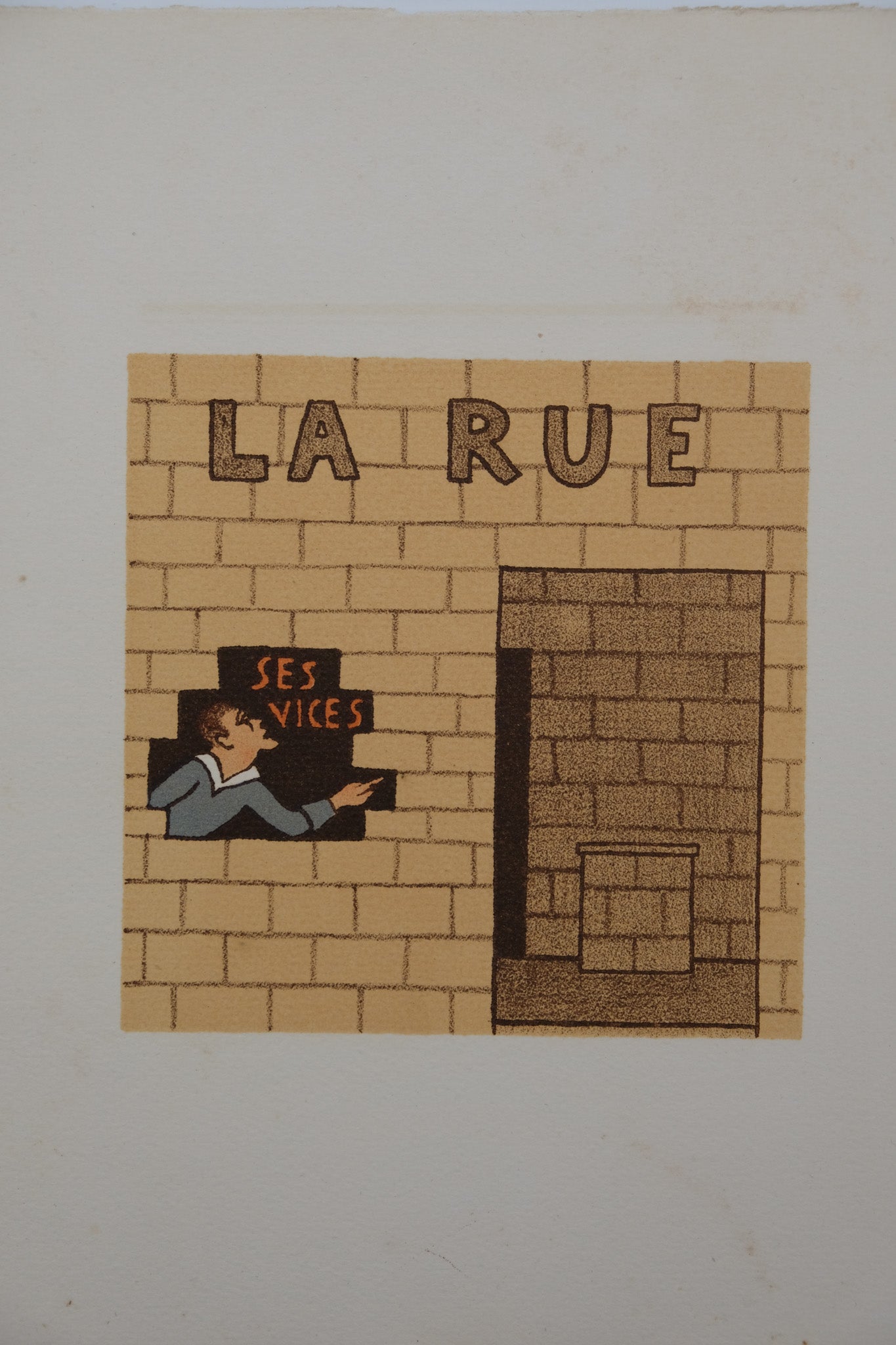 Lucien BOUCHER : La rue - Lithographie originale
