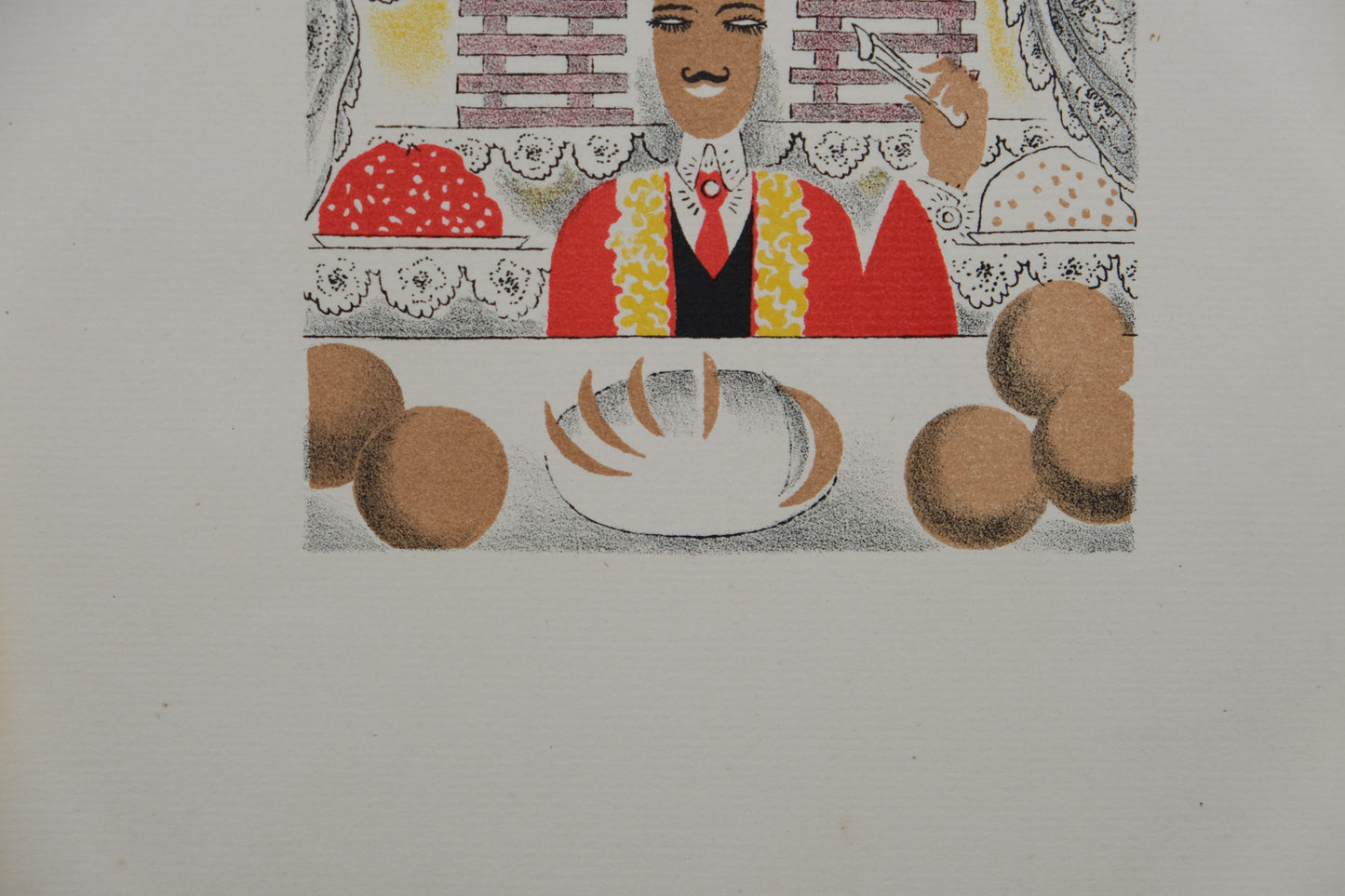 Lucien BOUCHER : Le Vendeur de pâtisserie orientales - Lithographie originale