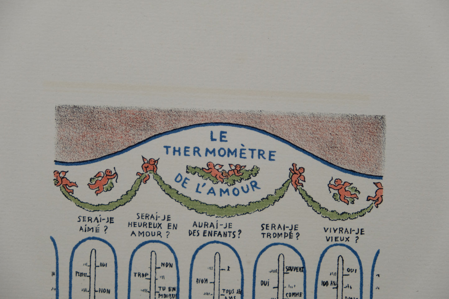 Lucien BOUCHER : Le thermomètre de l'amour - Lithographie originale