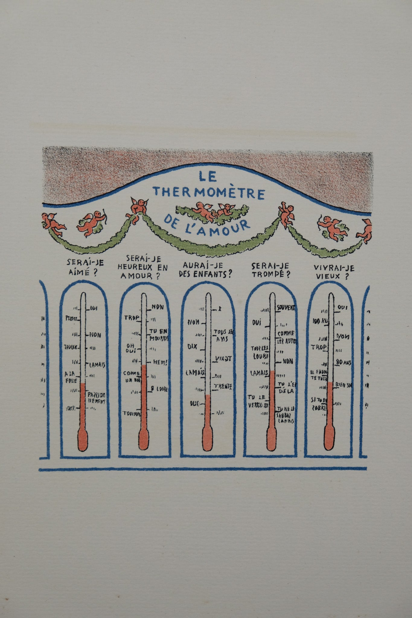 Lucien BOUCHER : Le thermomètre de l'amour - Lithographie originale