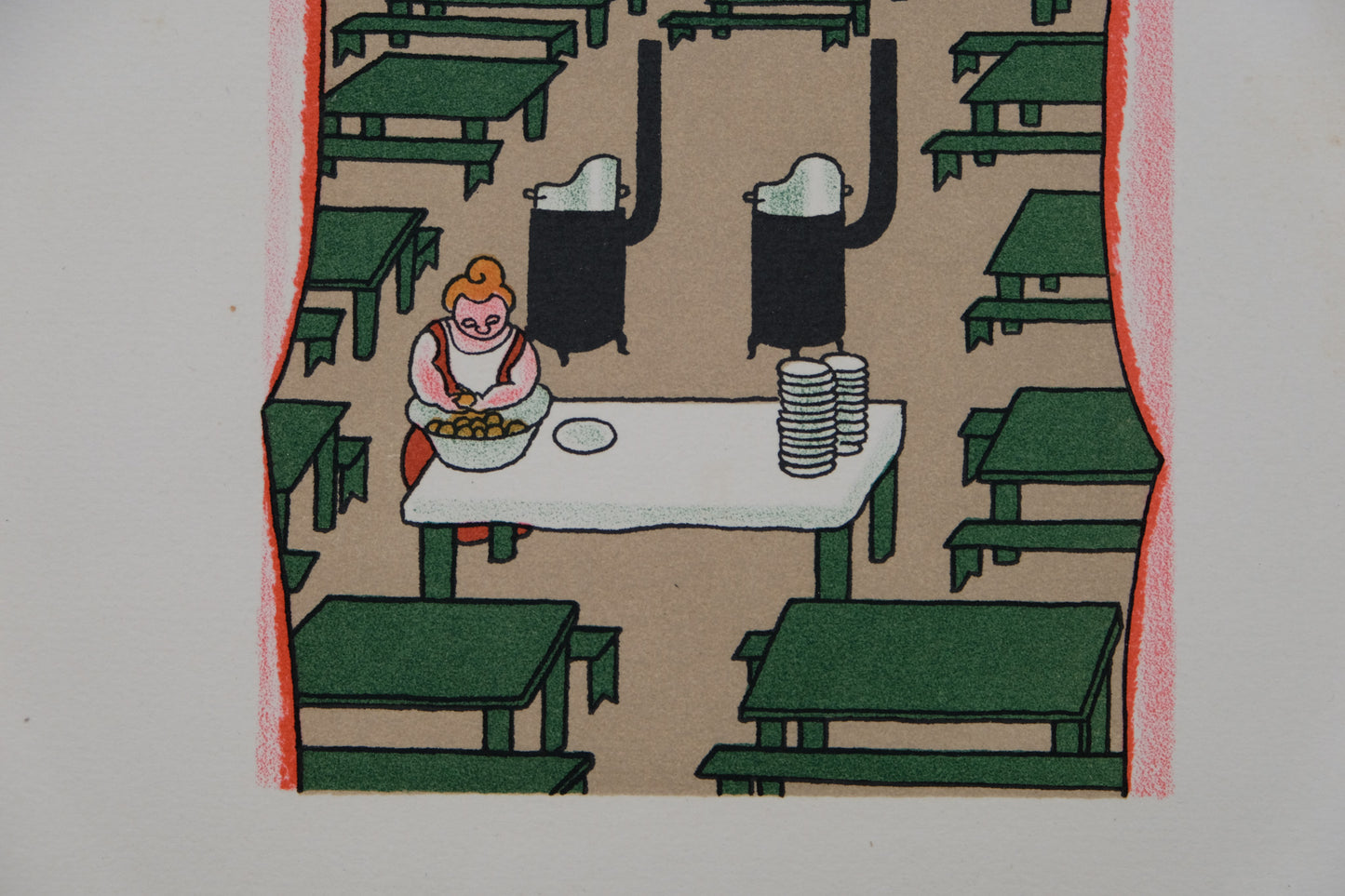 Lucien BOUCHER : La cuisinière - Lithographie originale