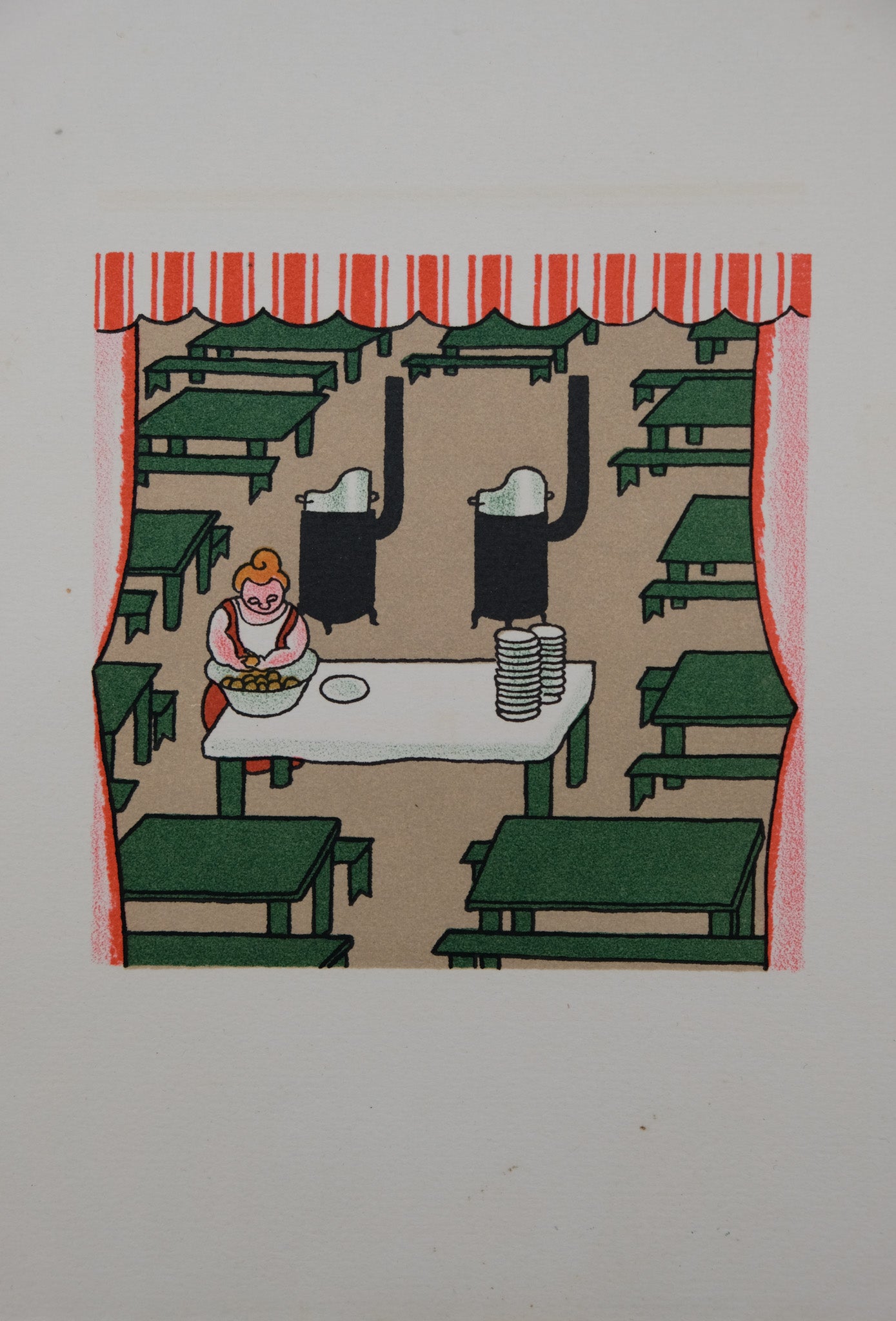 Lucien BOUCHER : La cuisinière - Lithographie originale