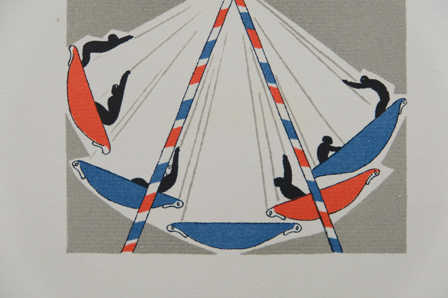 Lucien BOUCHER : Les Barques volantes - Lithographie originale
