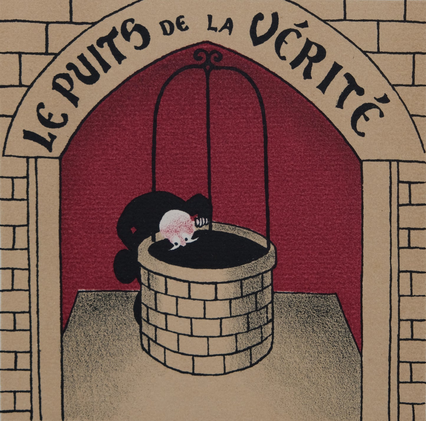 Lucien BOUCHER : Le puits de la vérité - Lithographie originale