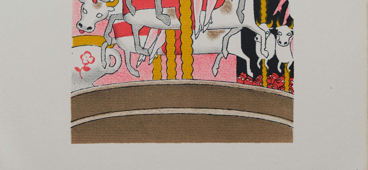 Lucien BOUCHER : Le Manège - Lithographie originale