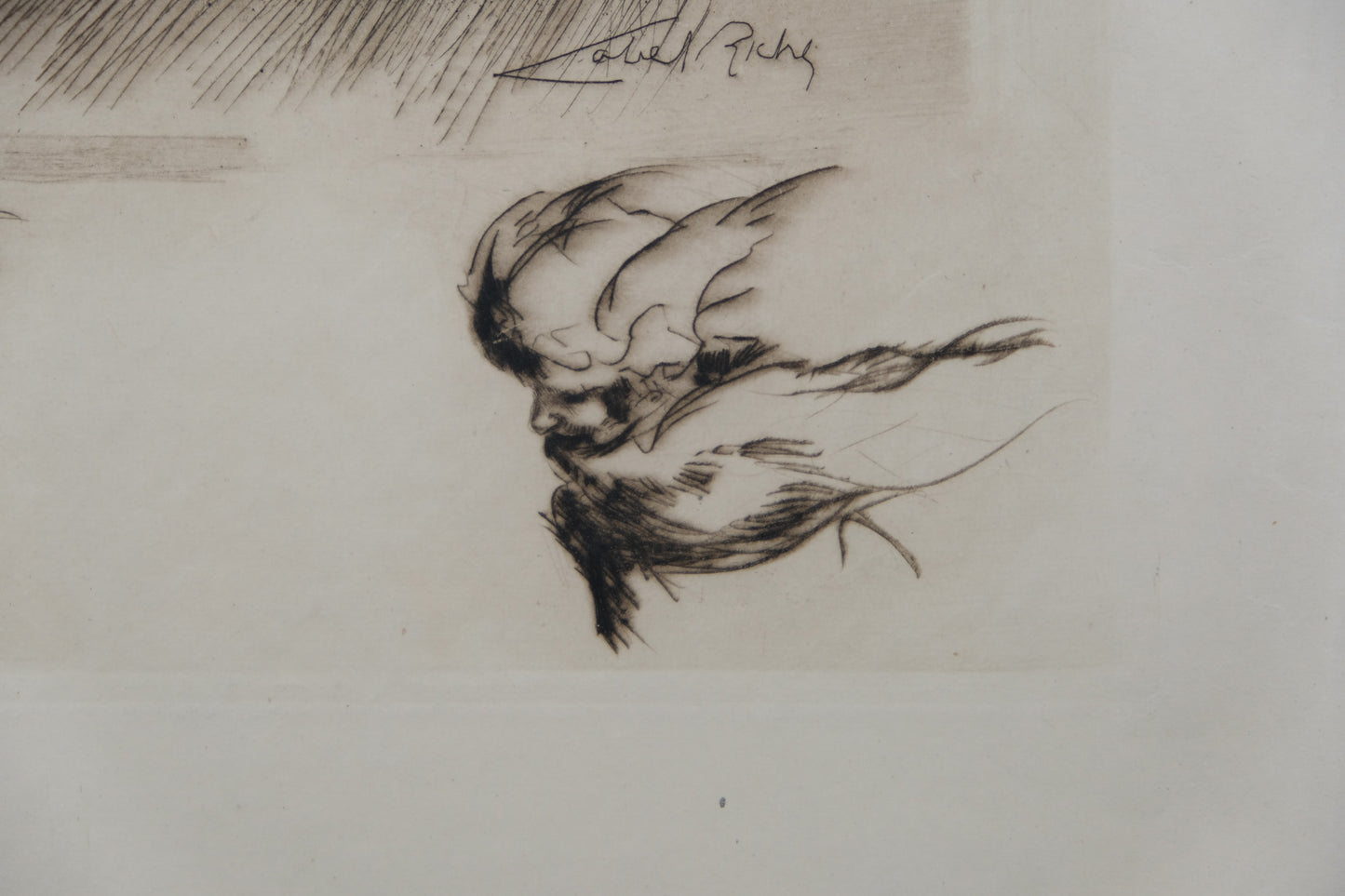 Alméry LOBEL RICHE : Portrait de femme au manteau de fourrure - Gravure originale signée