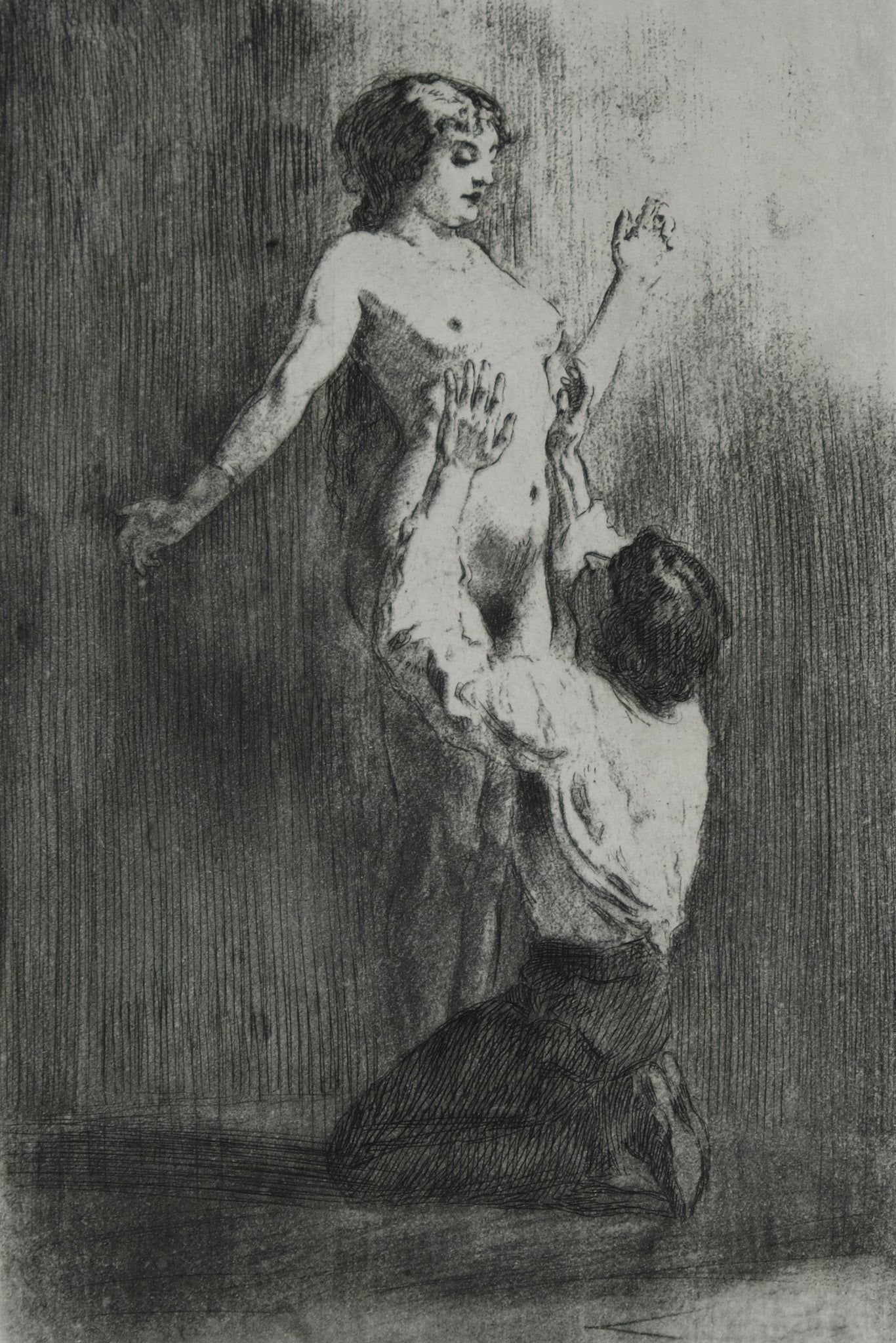Alméry LOBEL RICHE : Admiration du corps féminin - Gravure originale