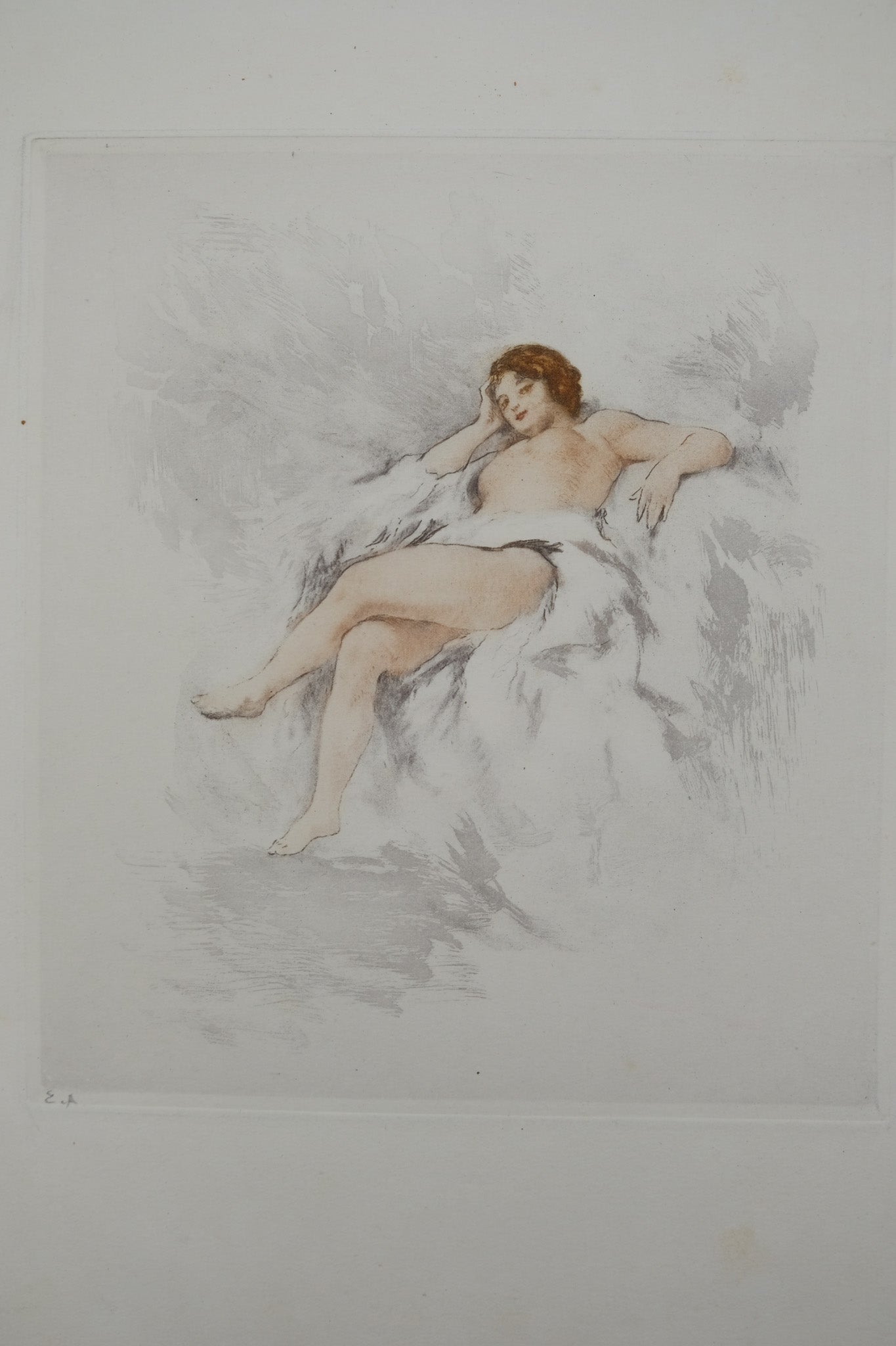 Alméry LOBEL RICHE : Nu au regard langoureux - Gravure originale