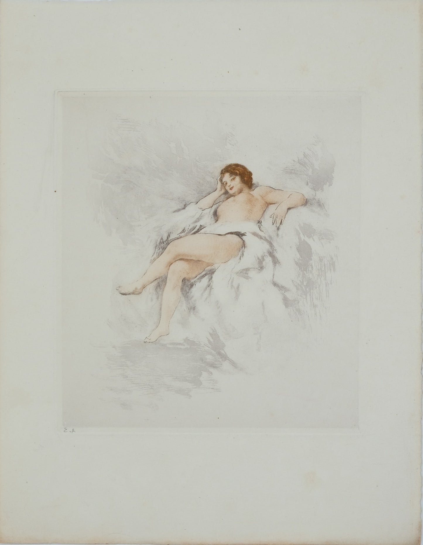 Alméry LOBEL RICHE : Nu au regard langoureux - Gravure originale