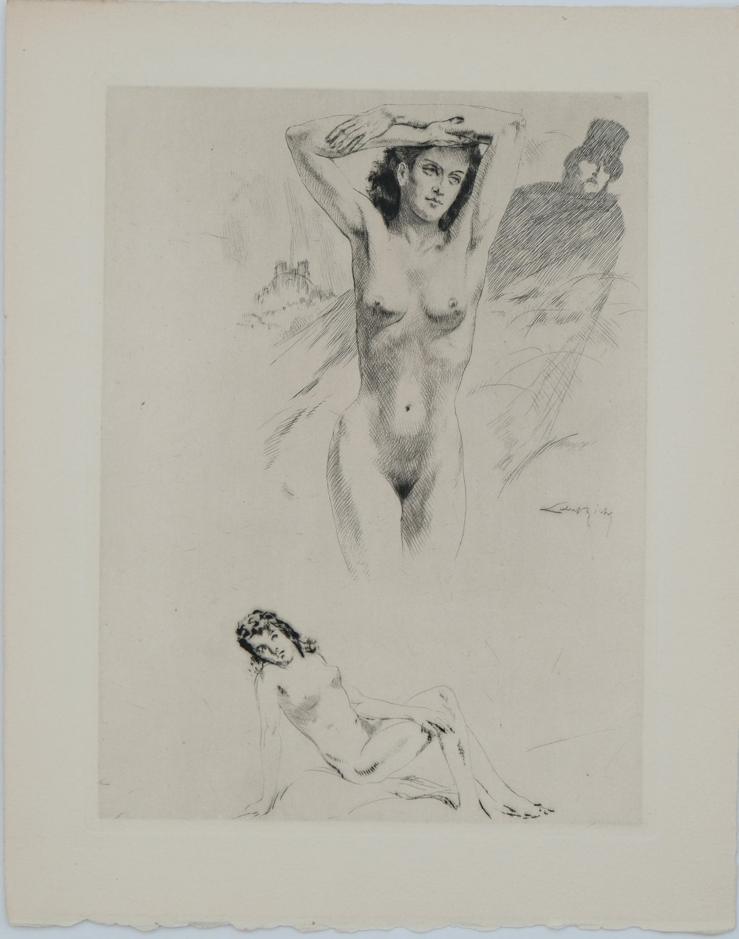 Alméry LOBEL RICHE : Etude de femmes nues - Gravure originale signée