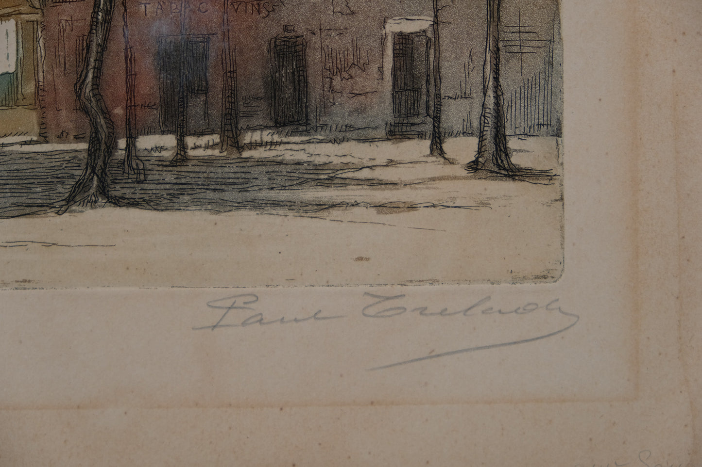 Paul TRELADE (Gen PAUL) : La place du Tertre - Gravure originale signée