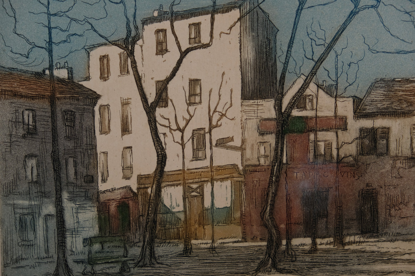 Paul TRELADE (Gen PAUL) : La place du Tertre - Gravure originale signée