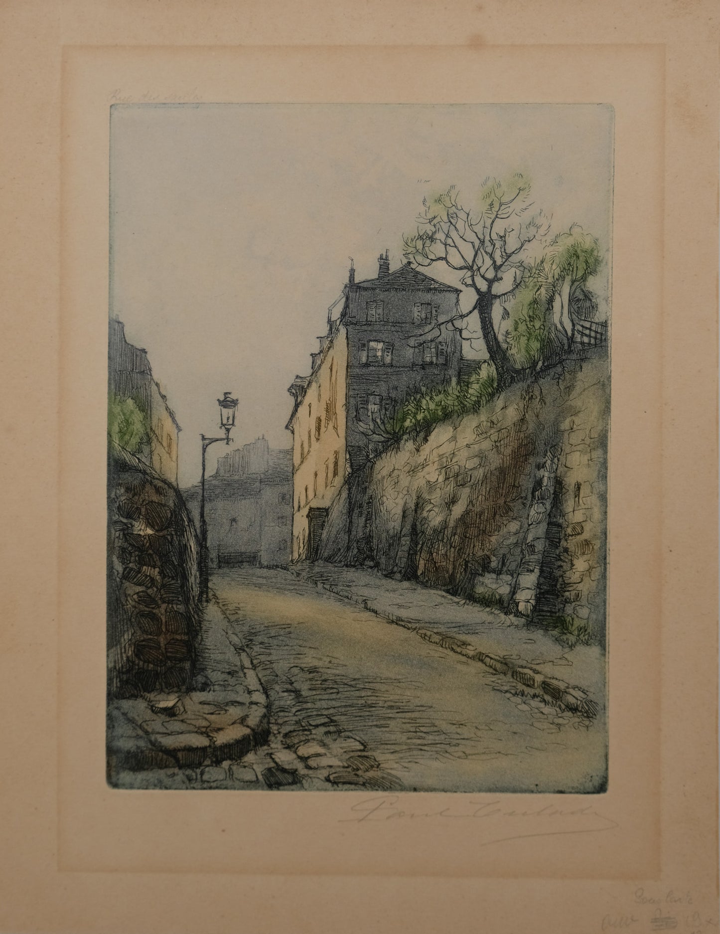 Paul TRELADE (Gen PAUL) : Rue des saules - Gravure originale signée