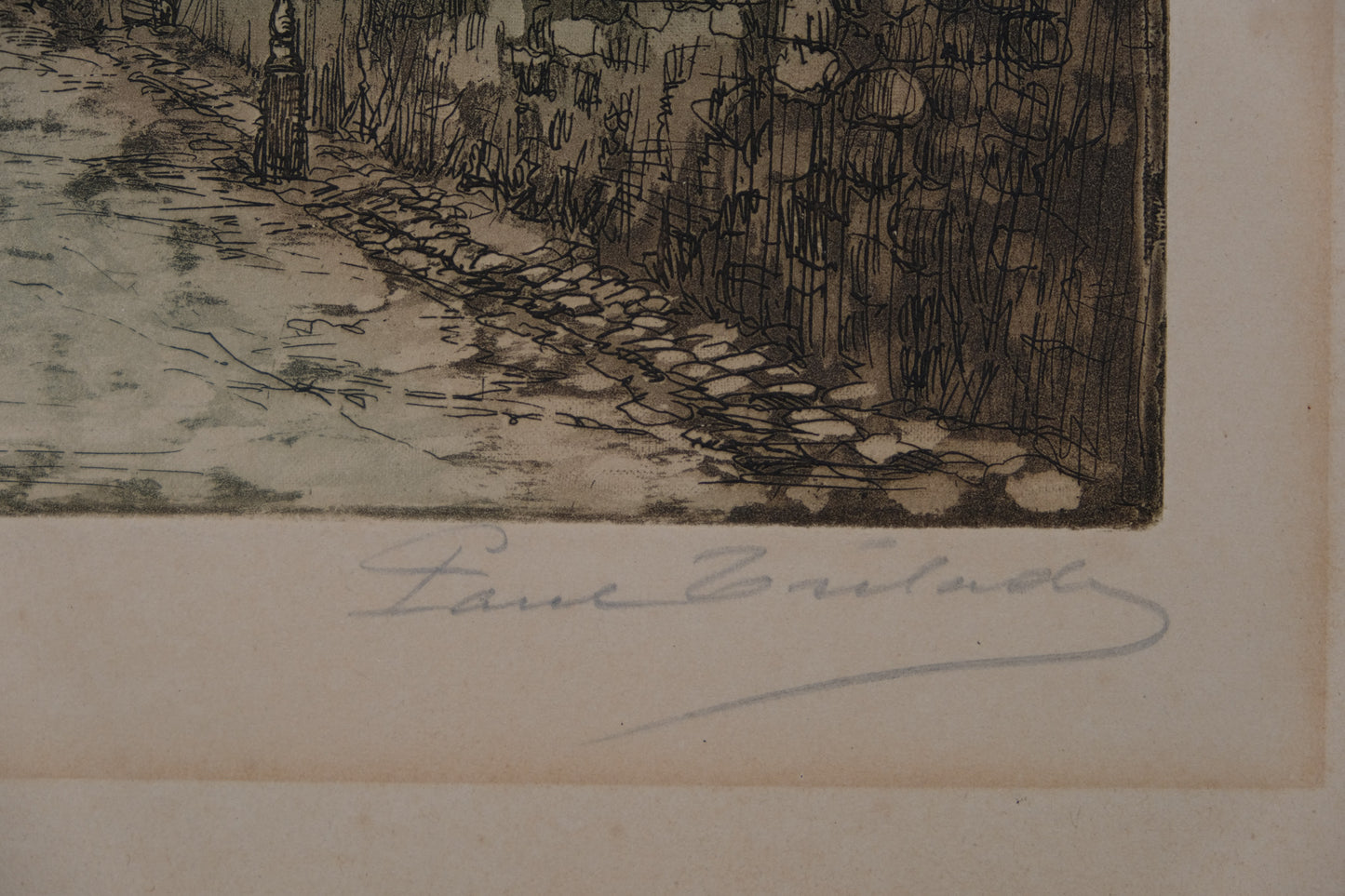 Paul TRELADE (Gen PAUL) : Le toit de chaume - Gravure originale signée