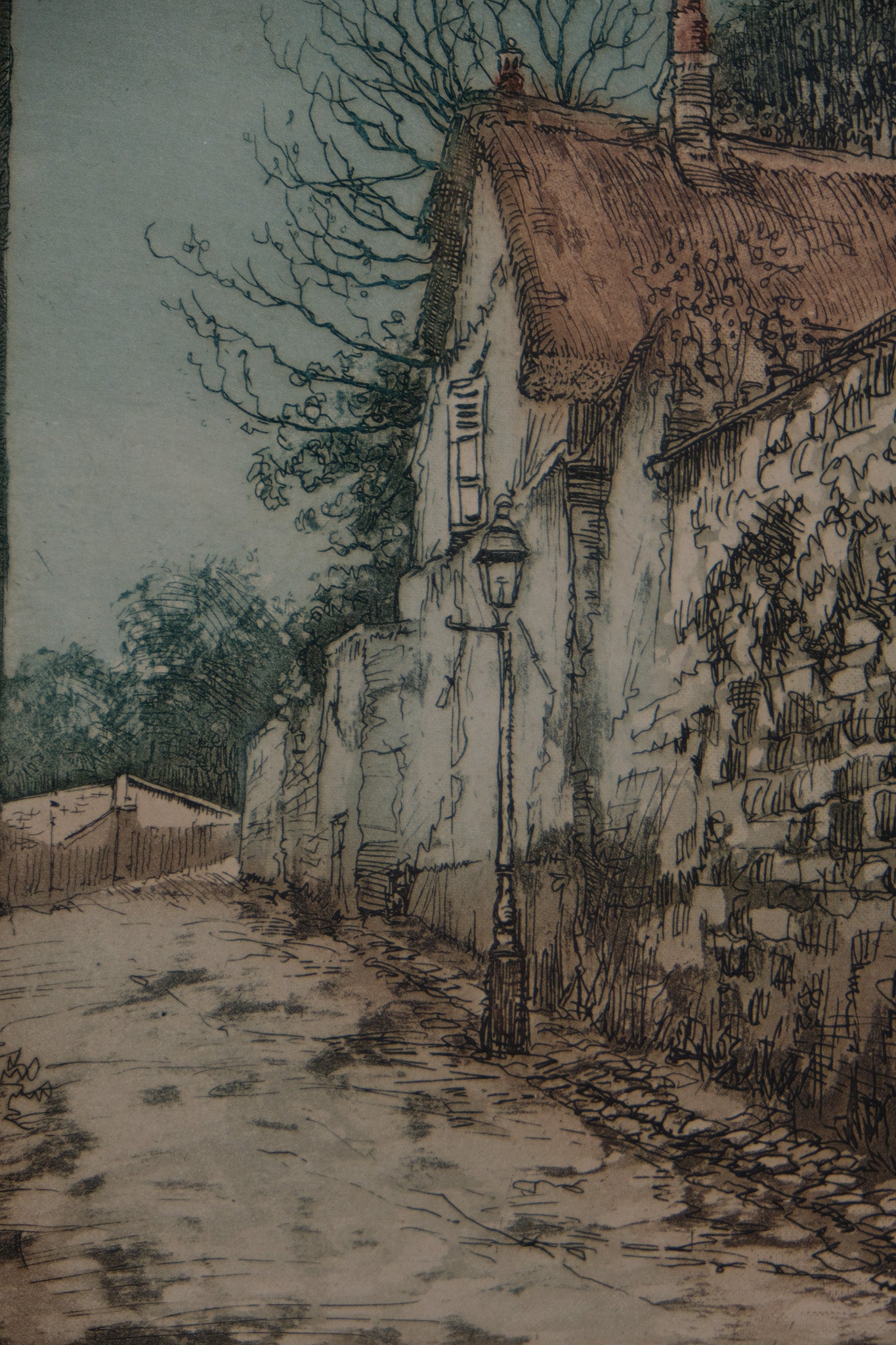 Paul TRELADE (Gen PAUL) : Le toit de chaume - Gravure originale signée