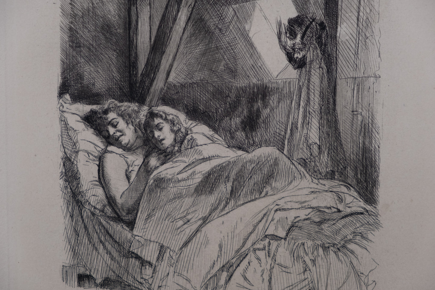 Alméry LOBEL RICHE : Les amants endormis - Gravure originale signée