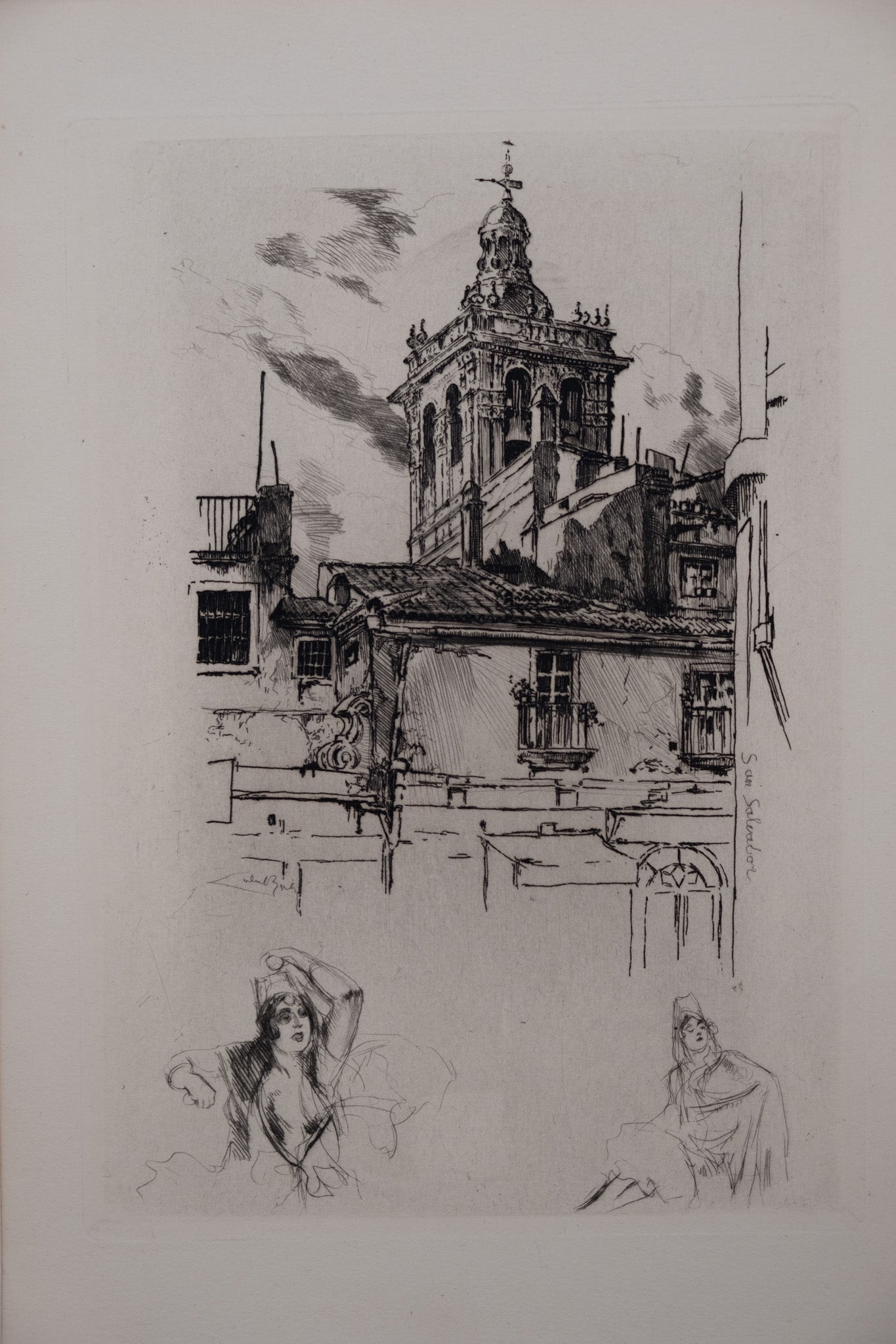Alméry LOBEL RICHE : San Salvador- Gravure originale signée