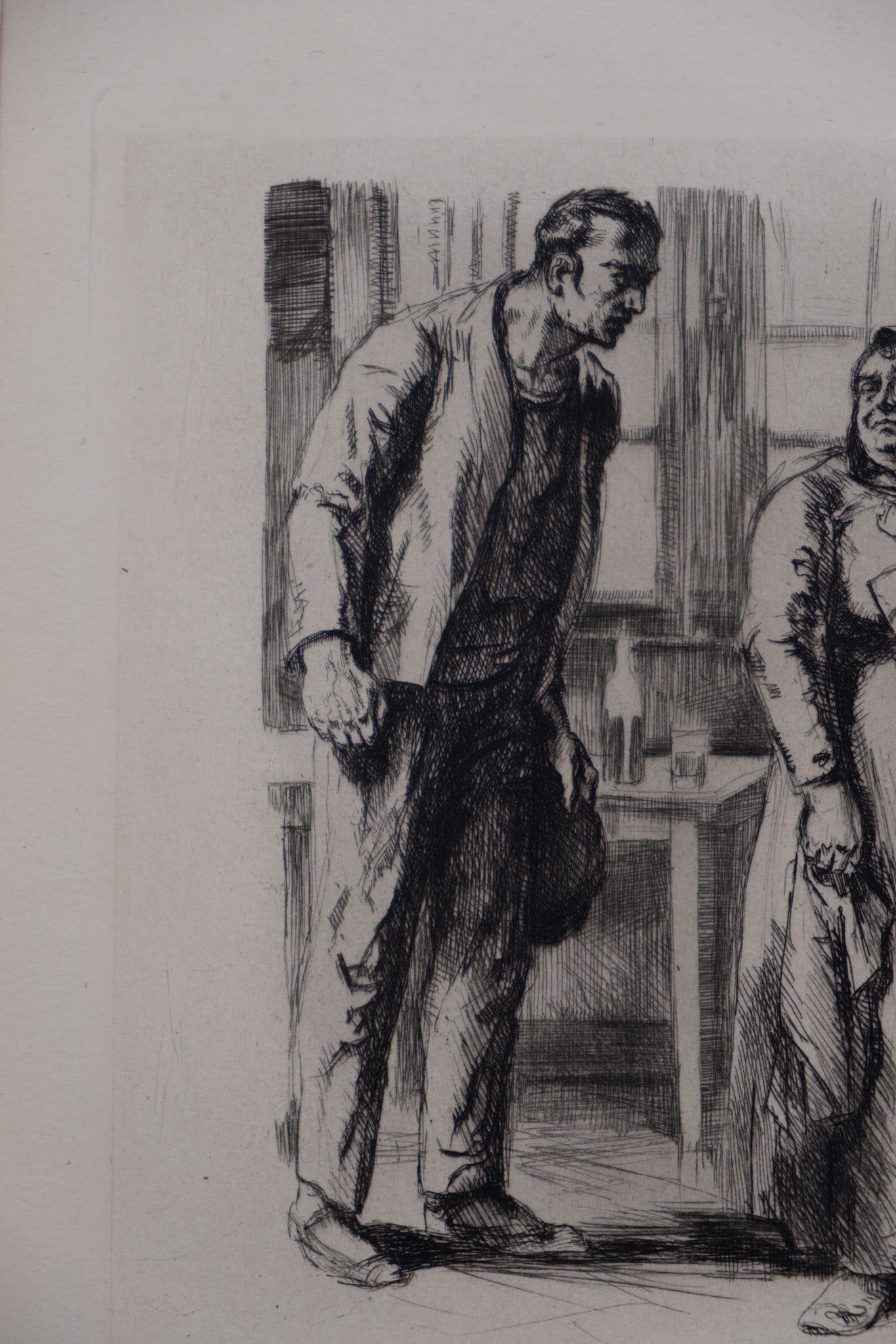 Alméry LOBEL RICHE : Discussion animée - Gravure originale