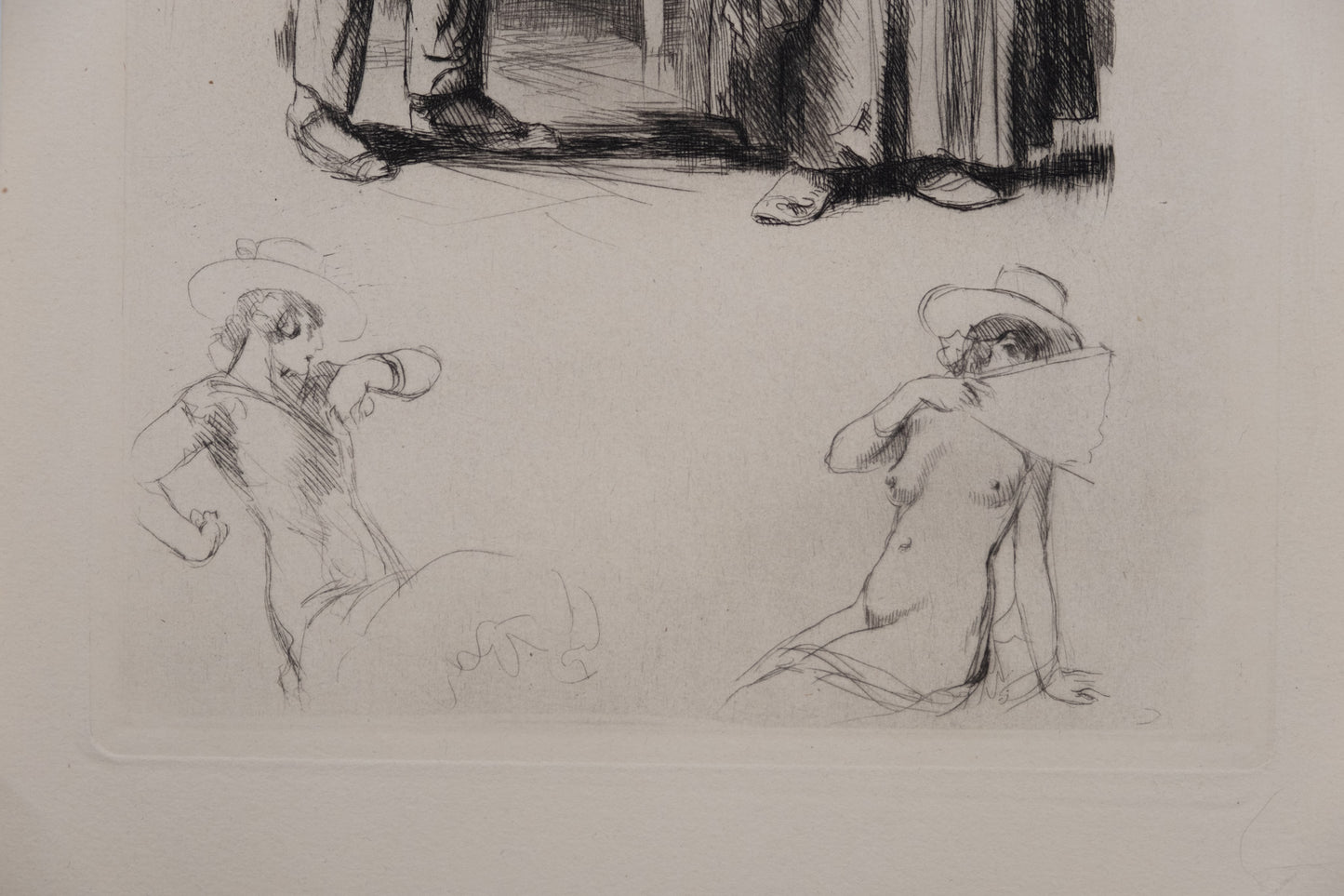 Alméry LOBEL RICHE : Discussion animée - Gravure originale