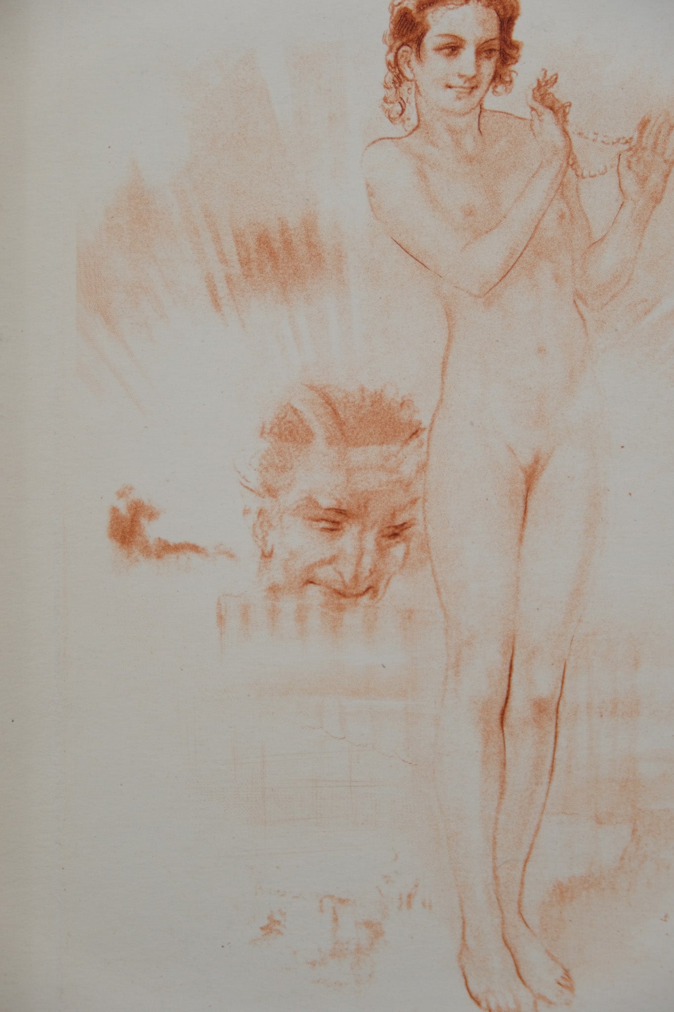 Alméry LOBEL RICHE : Femme nue coquette - Gravure originale signée
