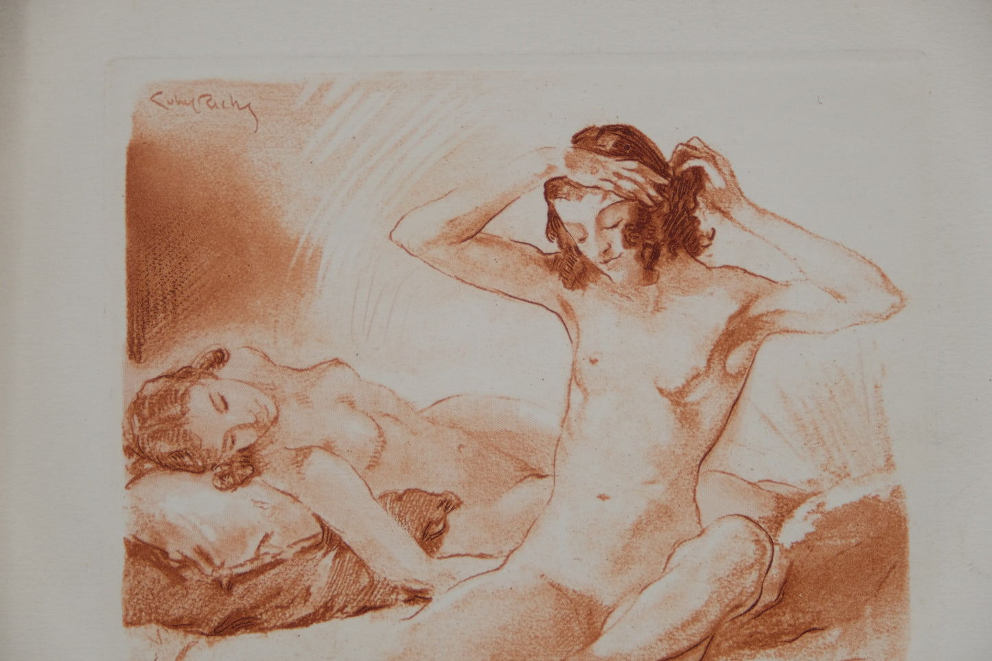 Alméry LOBEL RICHE : Repos sensuel - Gravure originale signée