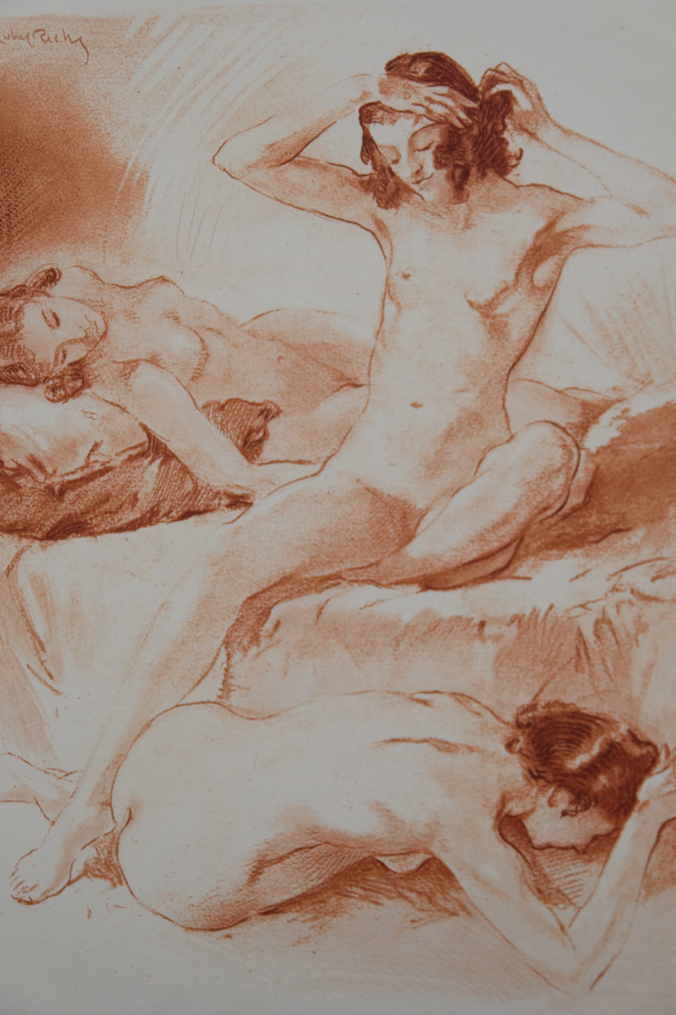 Alméry LOBEL RICHE : Repos sensuel - Gravure originale signée