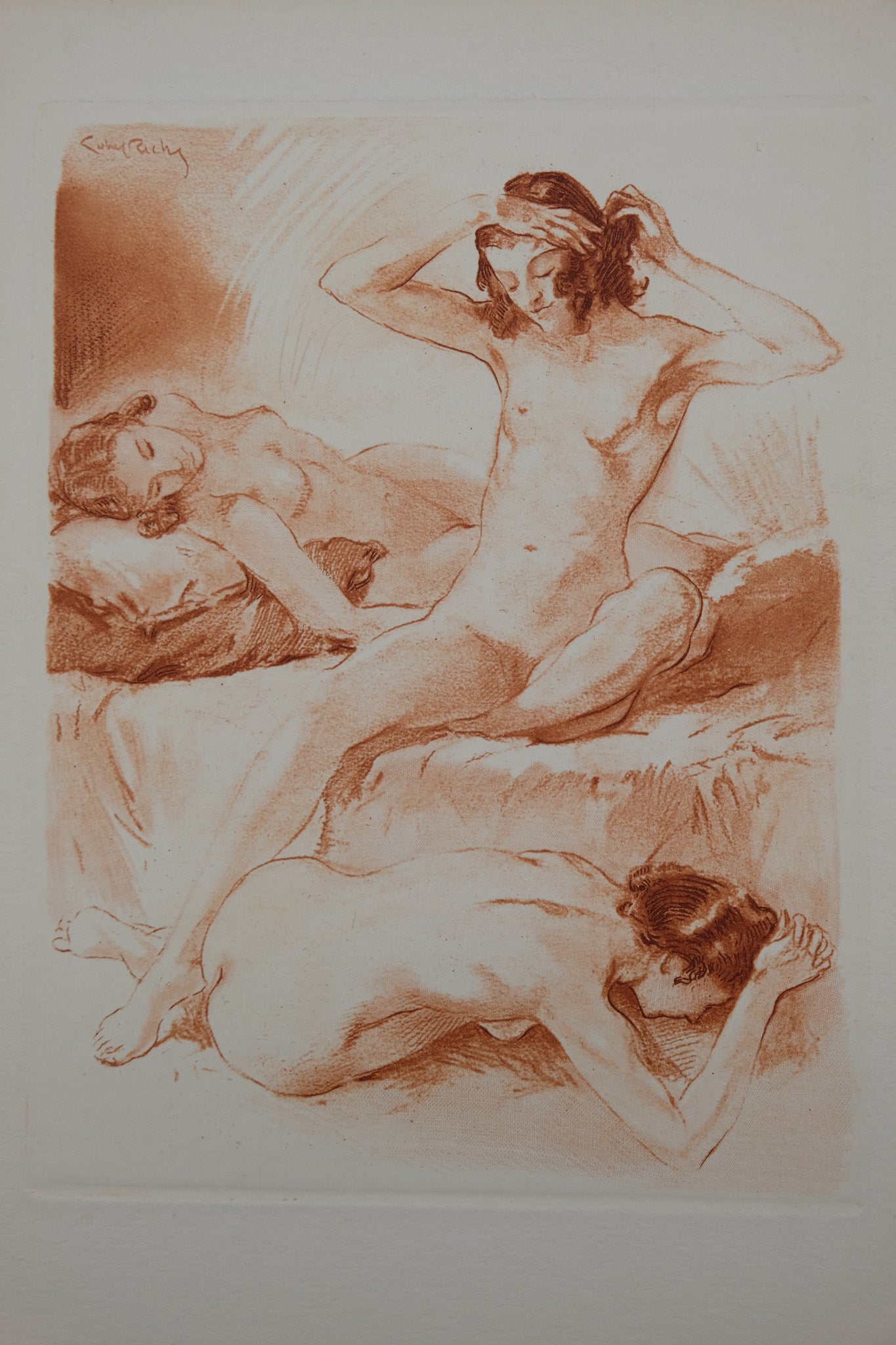 Alméry LOBEL RICHE : Repos sensuel - Gravure originale signée
