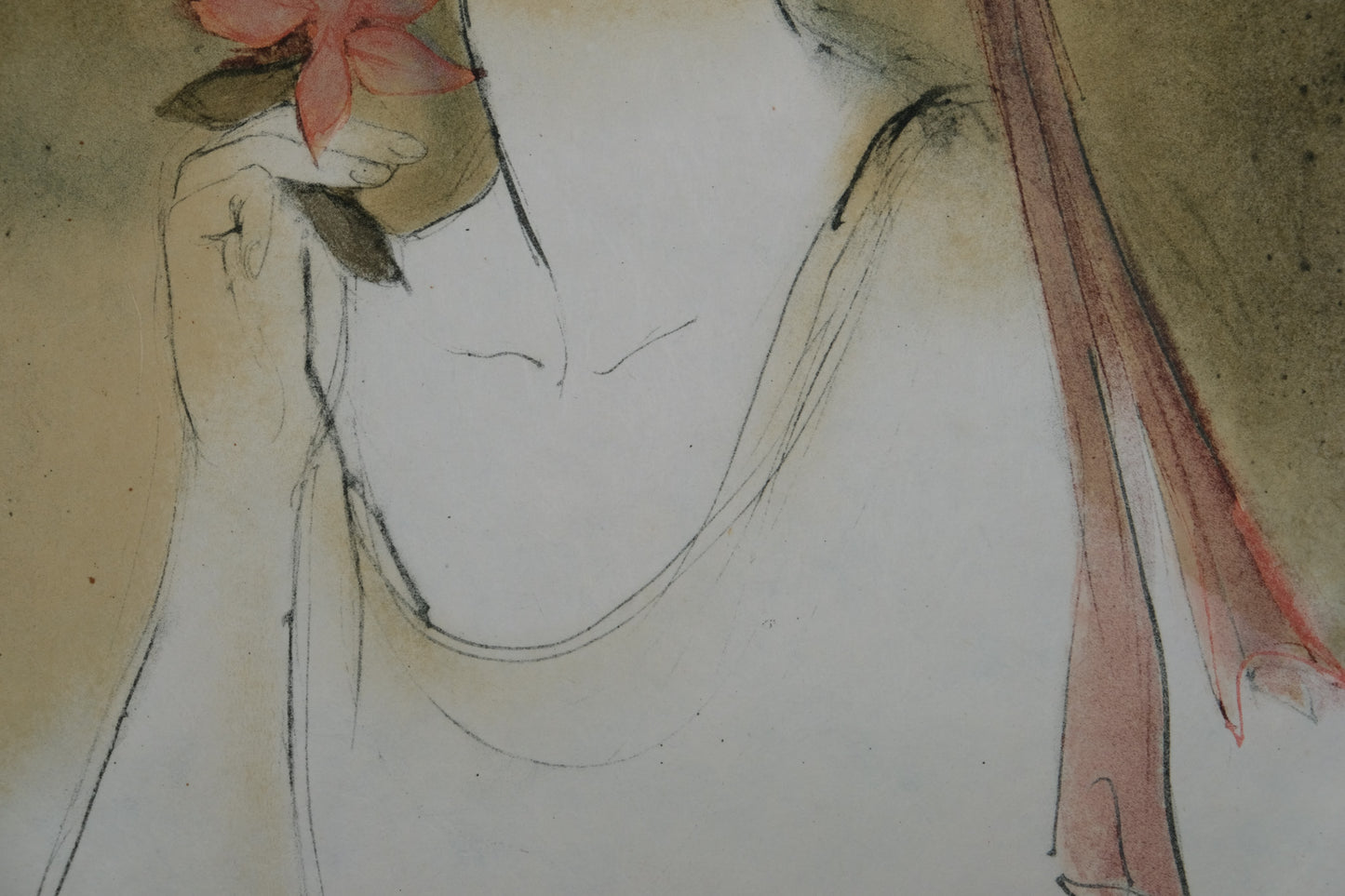 Bernard CHAROY : Sophie et son chapeau de fleurs - Lithographie originale signée