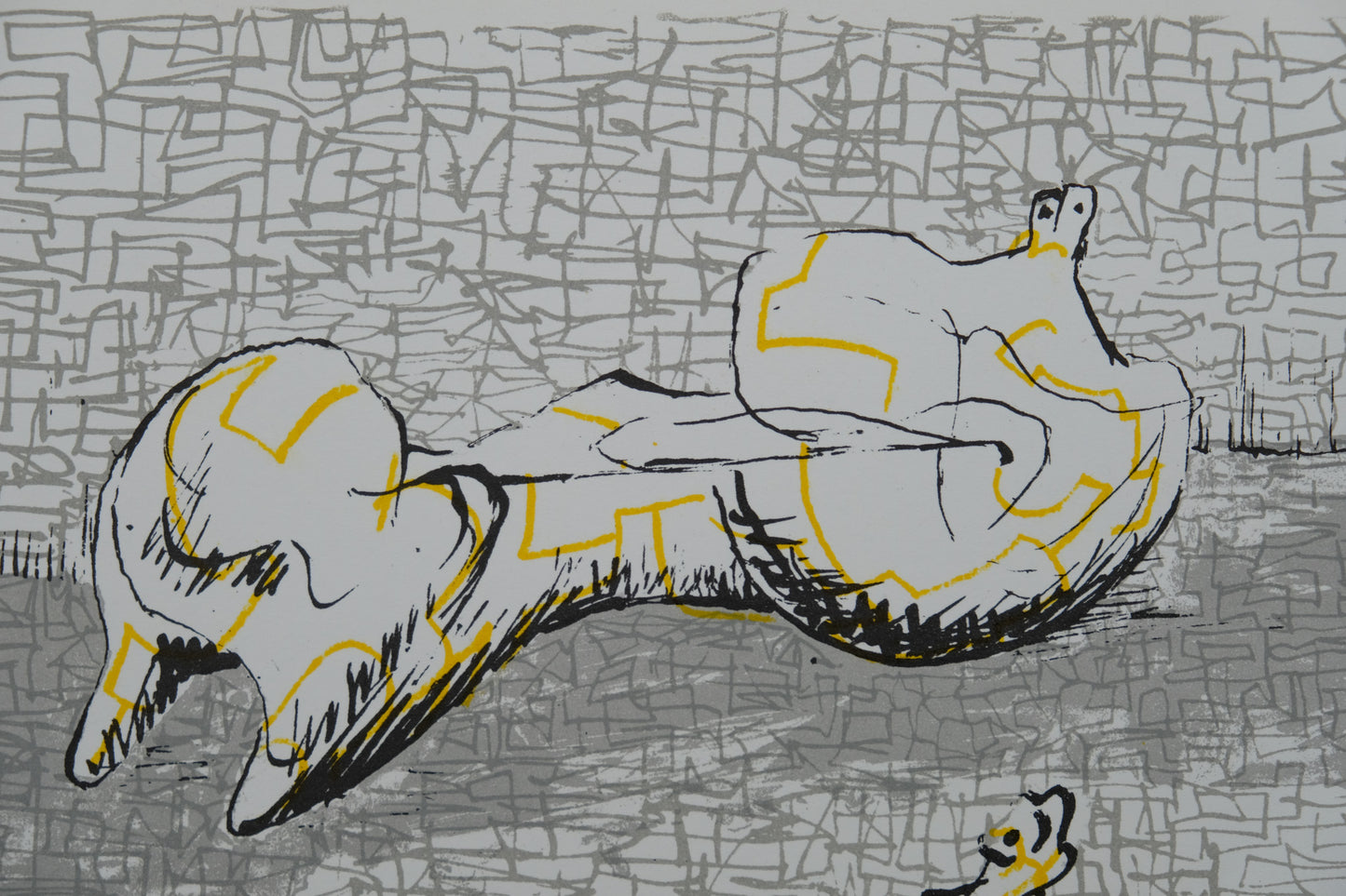 Henry MOORE : Trois personnages allongés - Lithographie originale signée