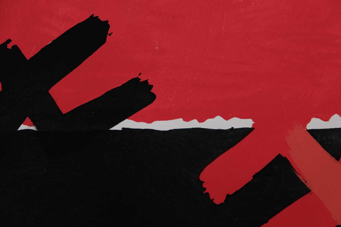 Giuseppe CAPOGROSSI : Surface rouge et noire - Pochoir original