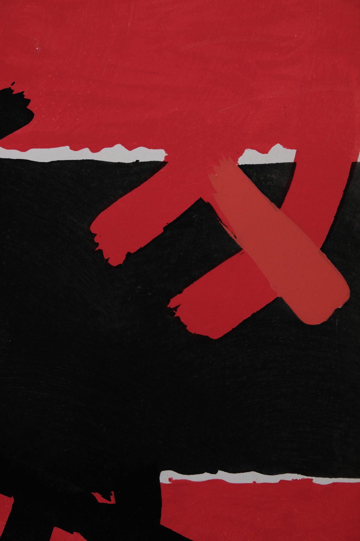 Giuseppe CAPOGROSSI : Surface rouge et noire - Pochoir original